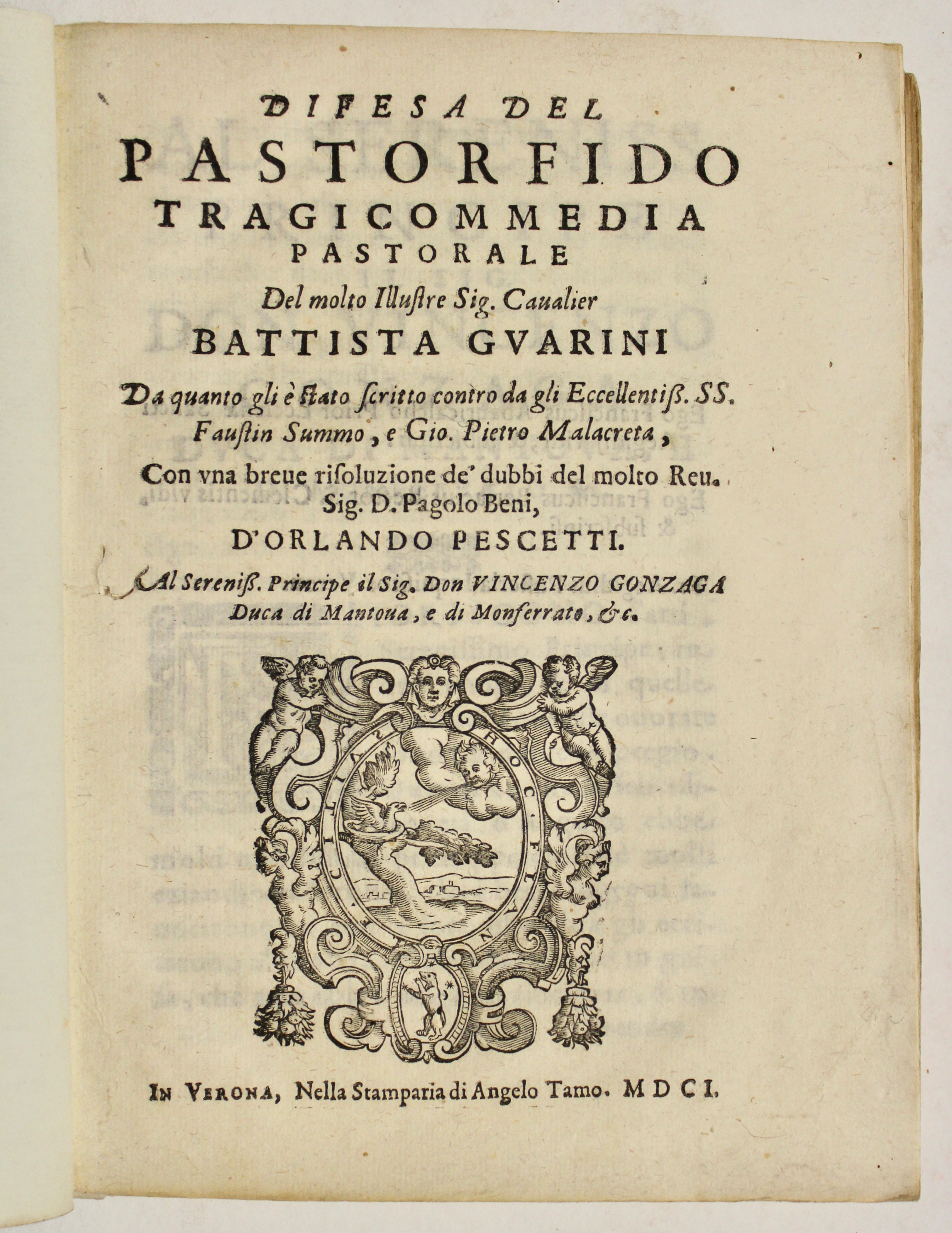 Difesa del Pastor fido tragicommedia pastorale del molto illustre sig. …