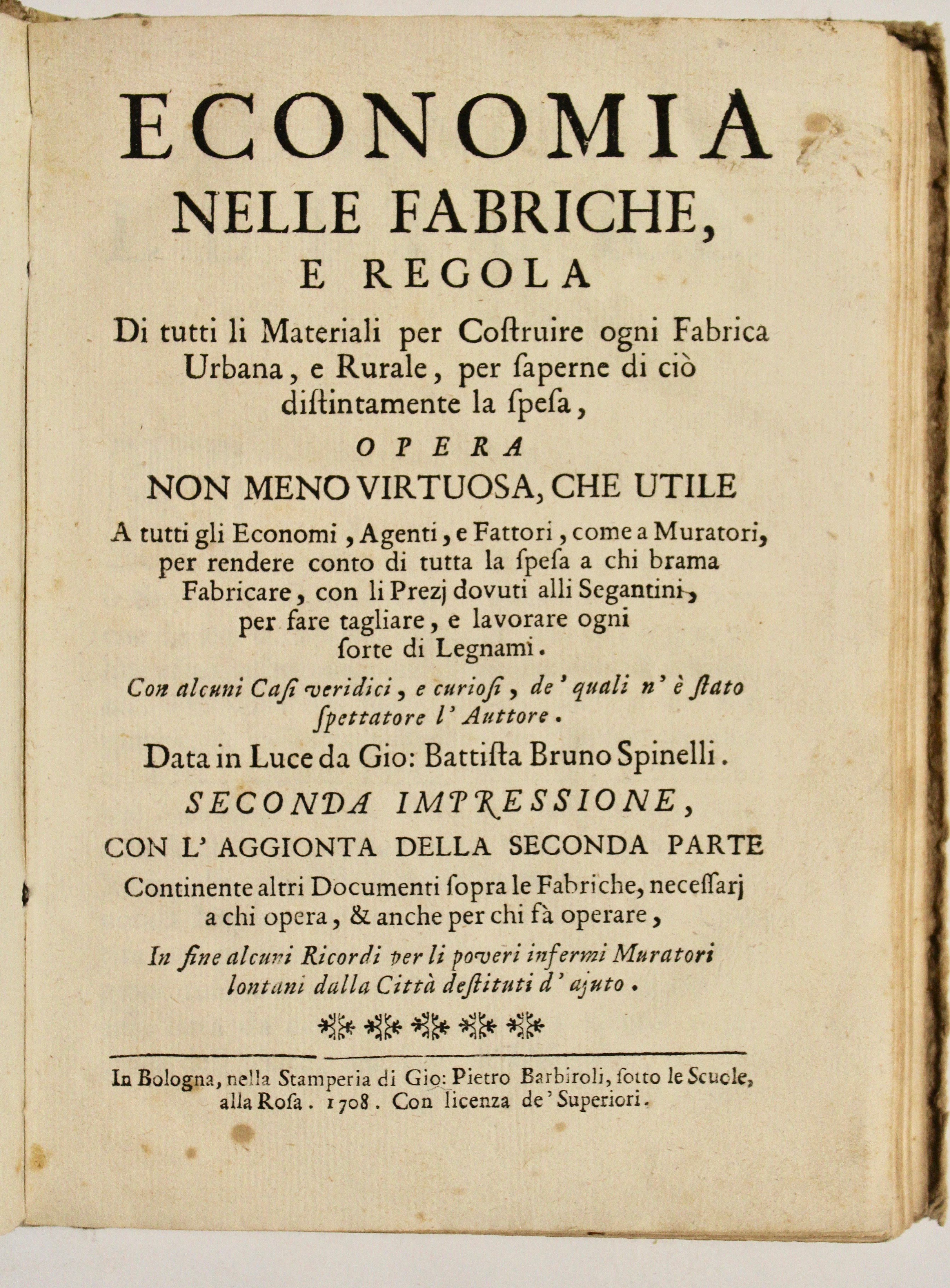 Economia nelle fabbriche e regola di tutti li materiali per …