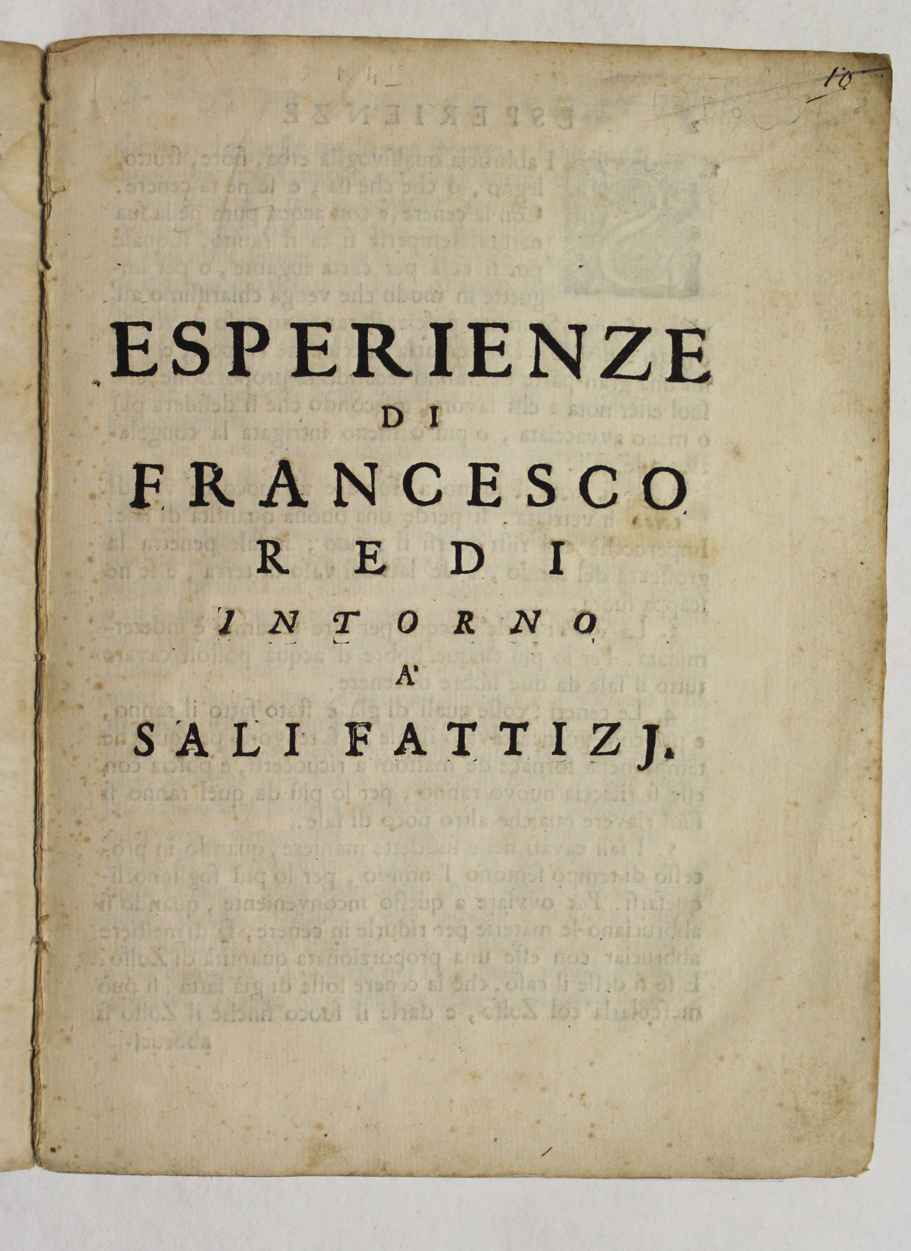 Esperienze intorno a' sali fattizi.