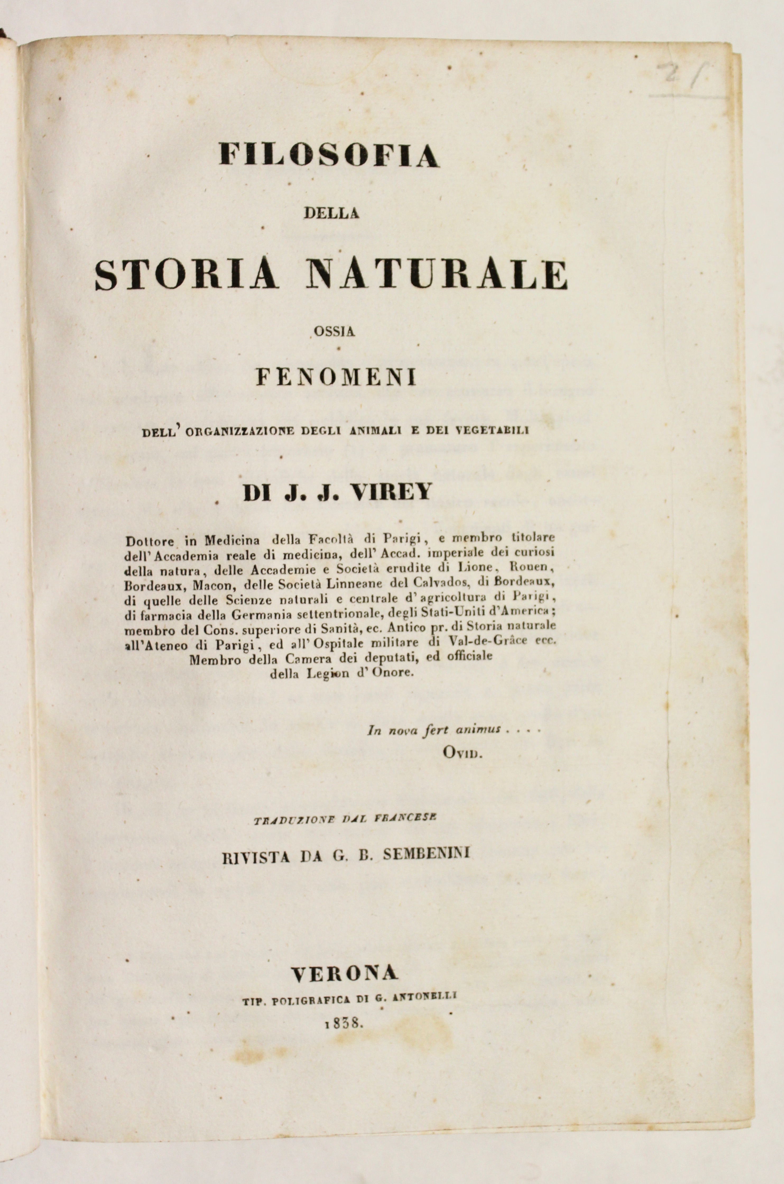 Filosofia della storia naturale ossia fenomeni dell'organizzazione degli animali e …