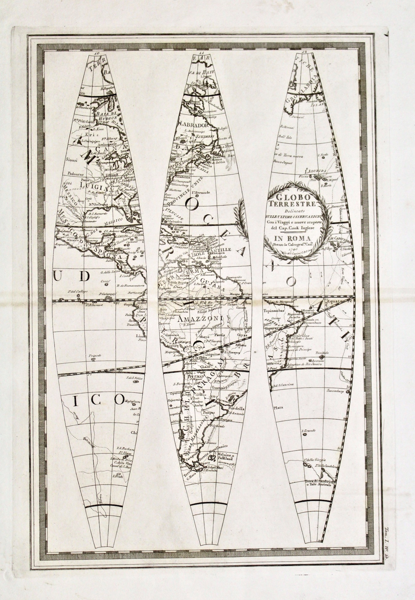 Globo terrestre delineato nel 1786…