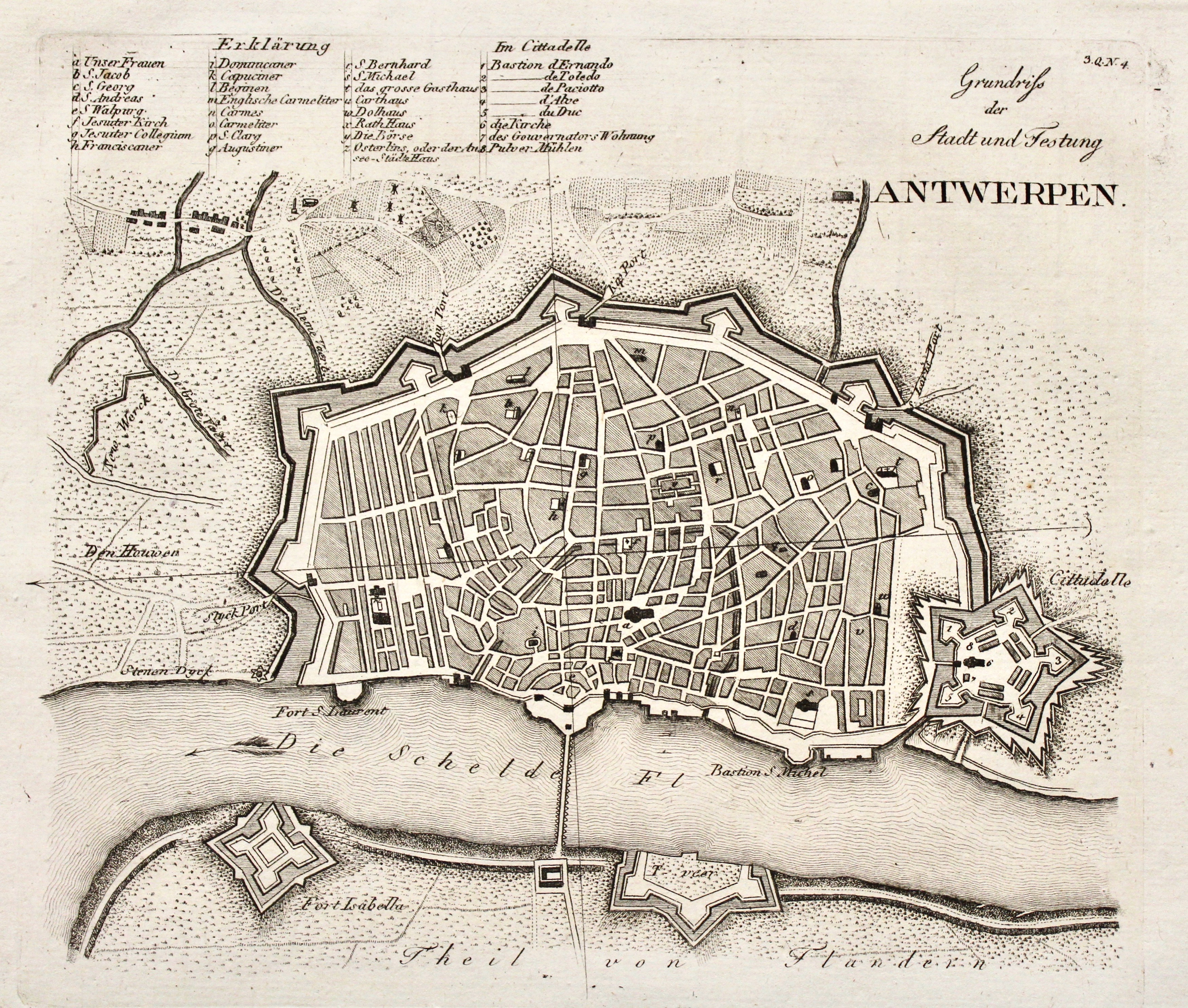 Grundriss der Stadt und Festung Antwerpen
