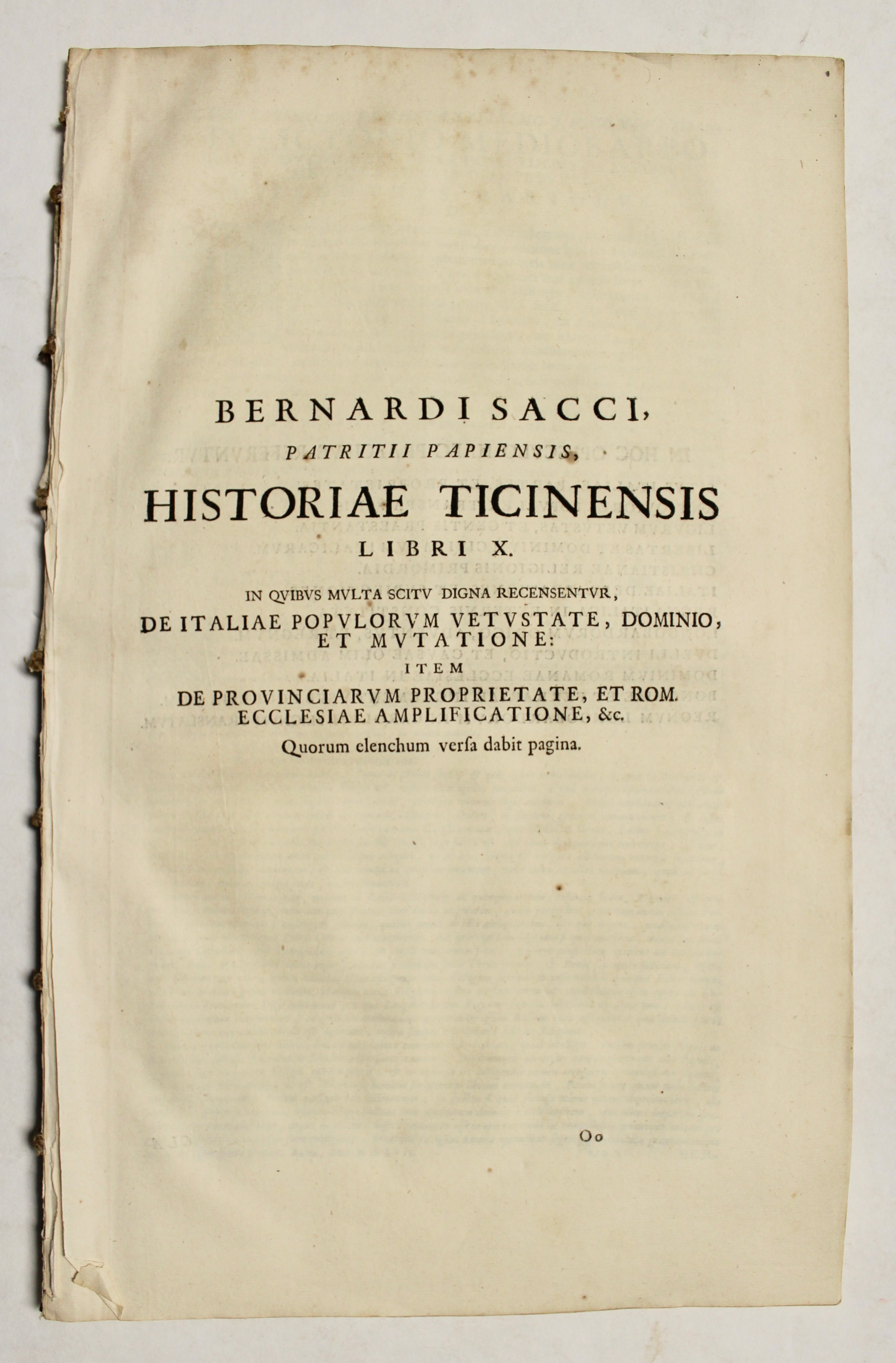 Historiae Ticinensis libi X