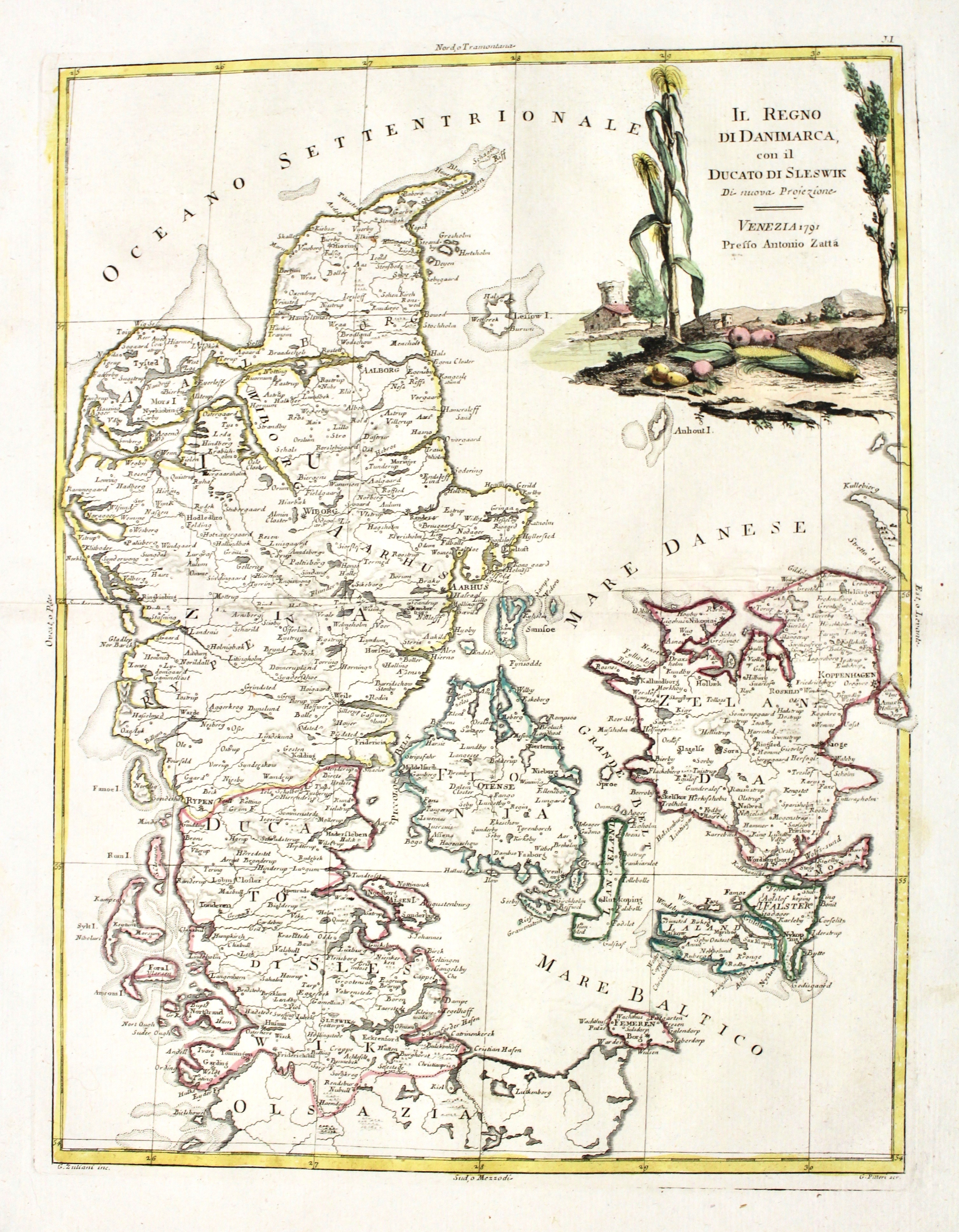 Il regno di Danimarca con il Ducato di Sleswik