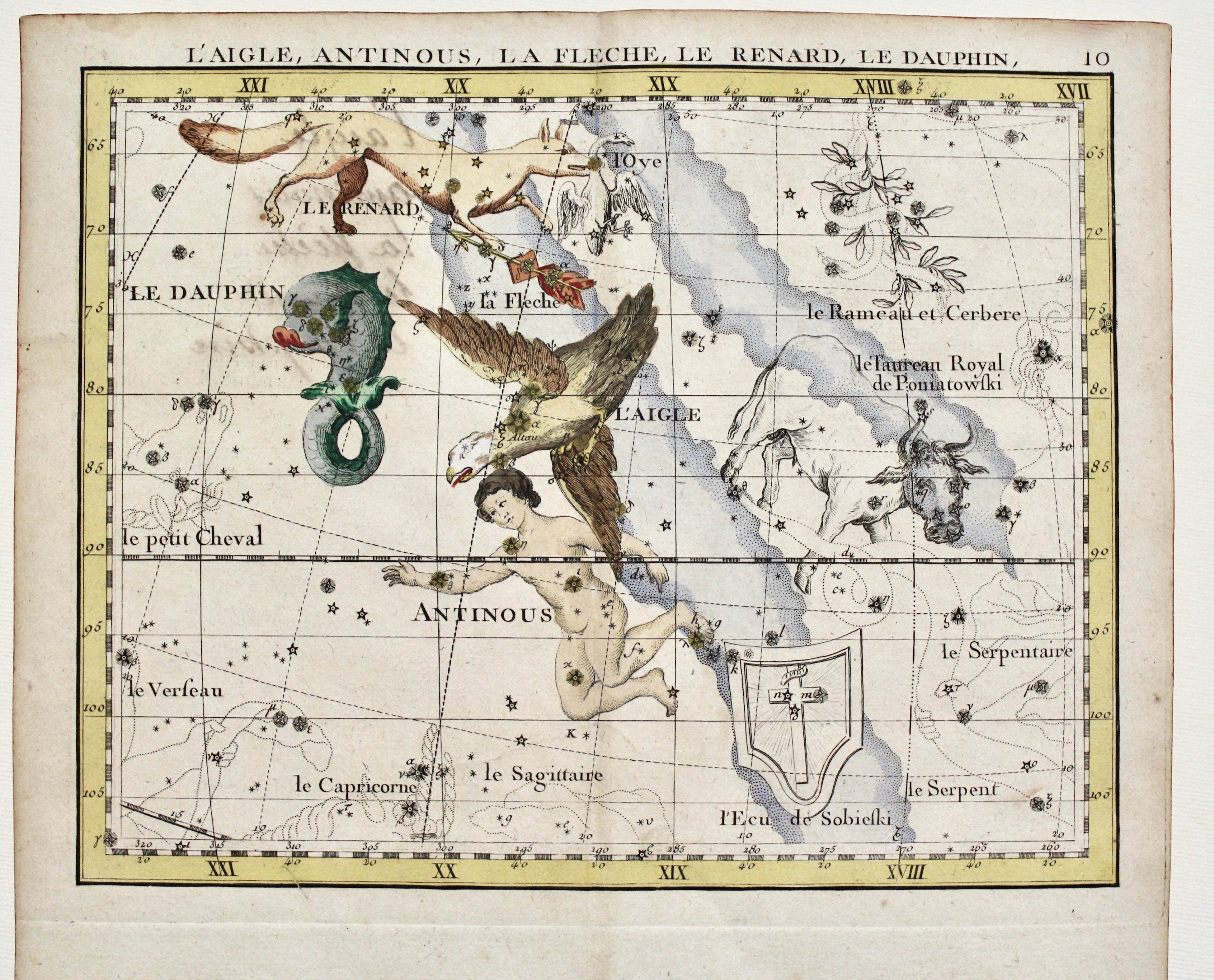 L'Aigle, Antinous, La Fleche, Le Renard, Le Dauphin.