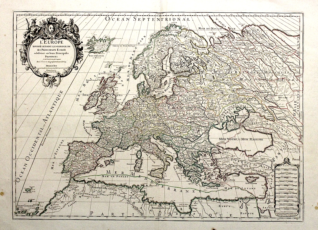 L’Europe divisée suivant ses principaux Etats.