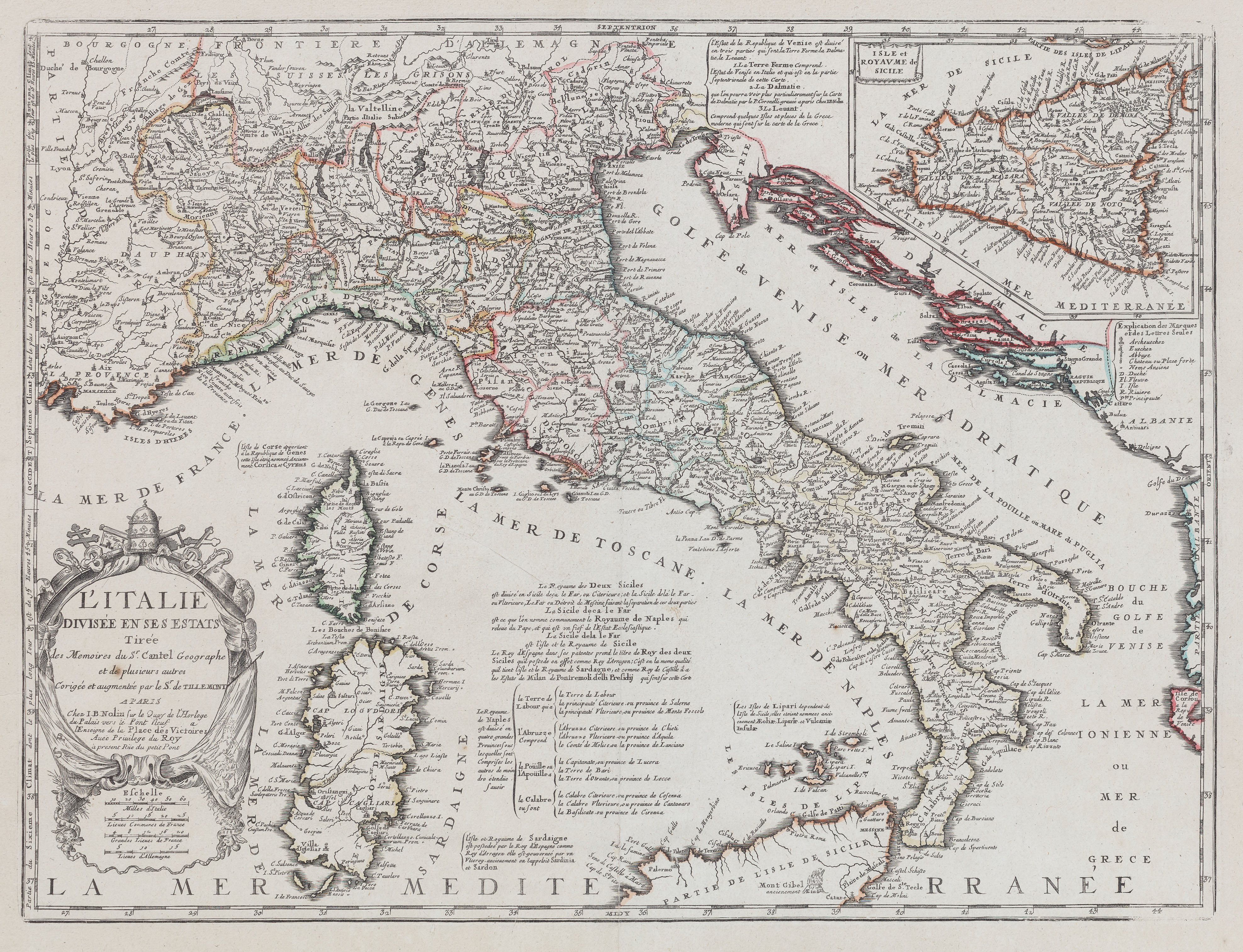 L’Italie divisées en ses Estats tirée de memoires du Sr. …
