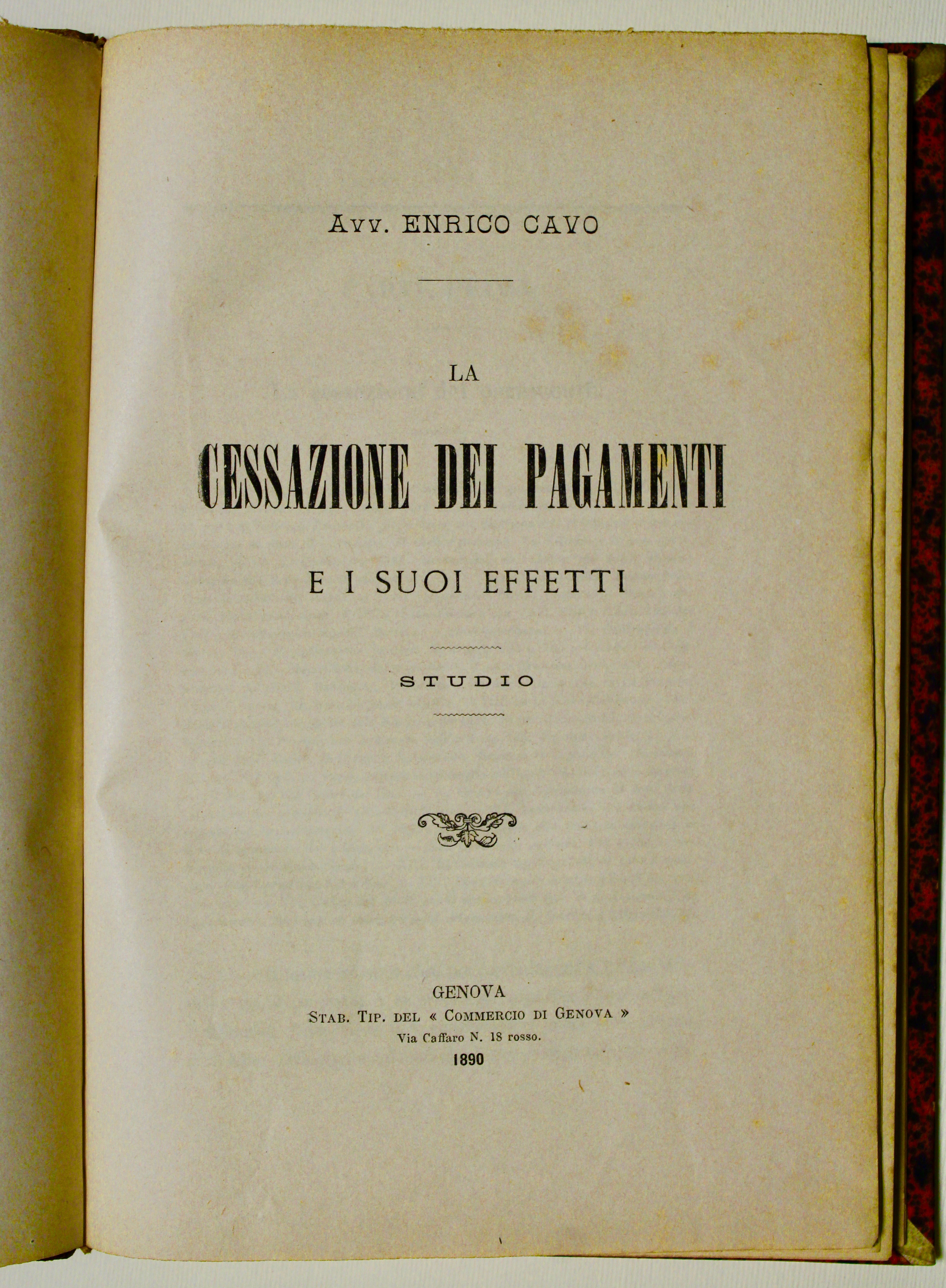 La cessazione dei pagamenti e i suoi effetti. Studio.