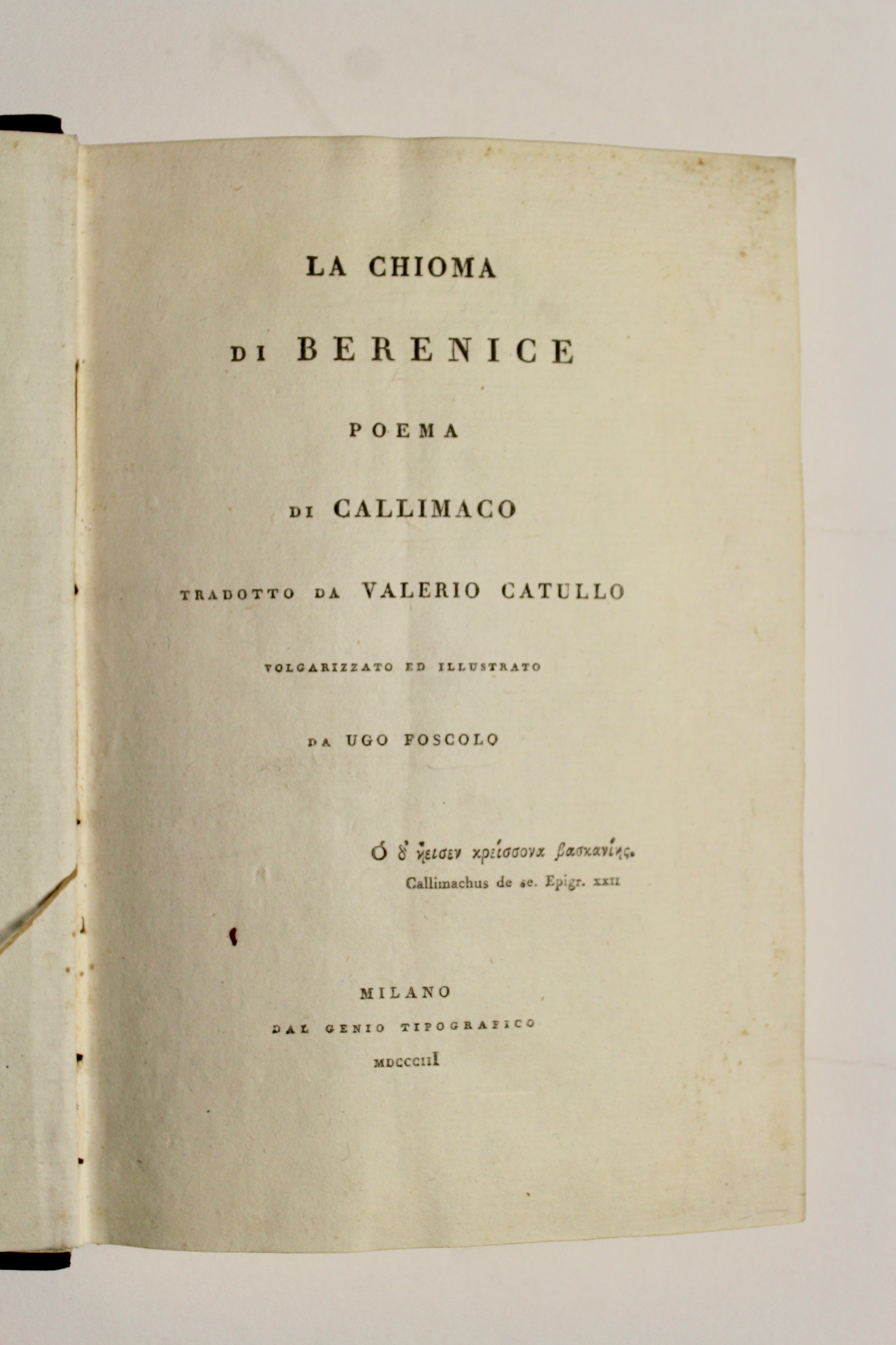 La chioma di Berenice, poema di Callimaco tradotto da Valerio …