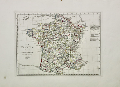 La Francia divisa in dipartimenti