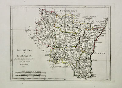 La Lorena e l'Alsazia ridotti a dipartimenti