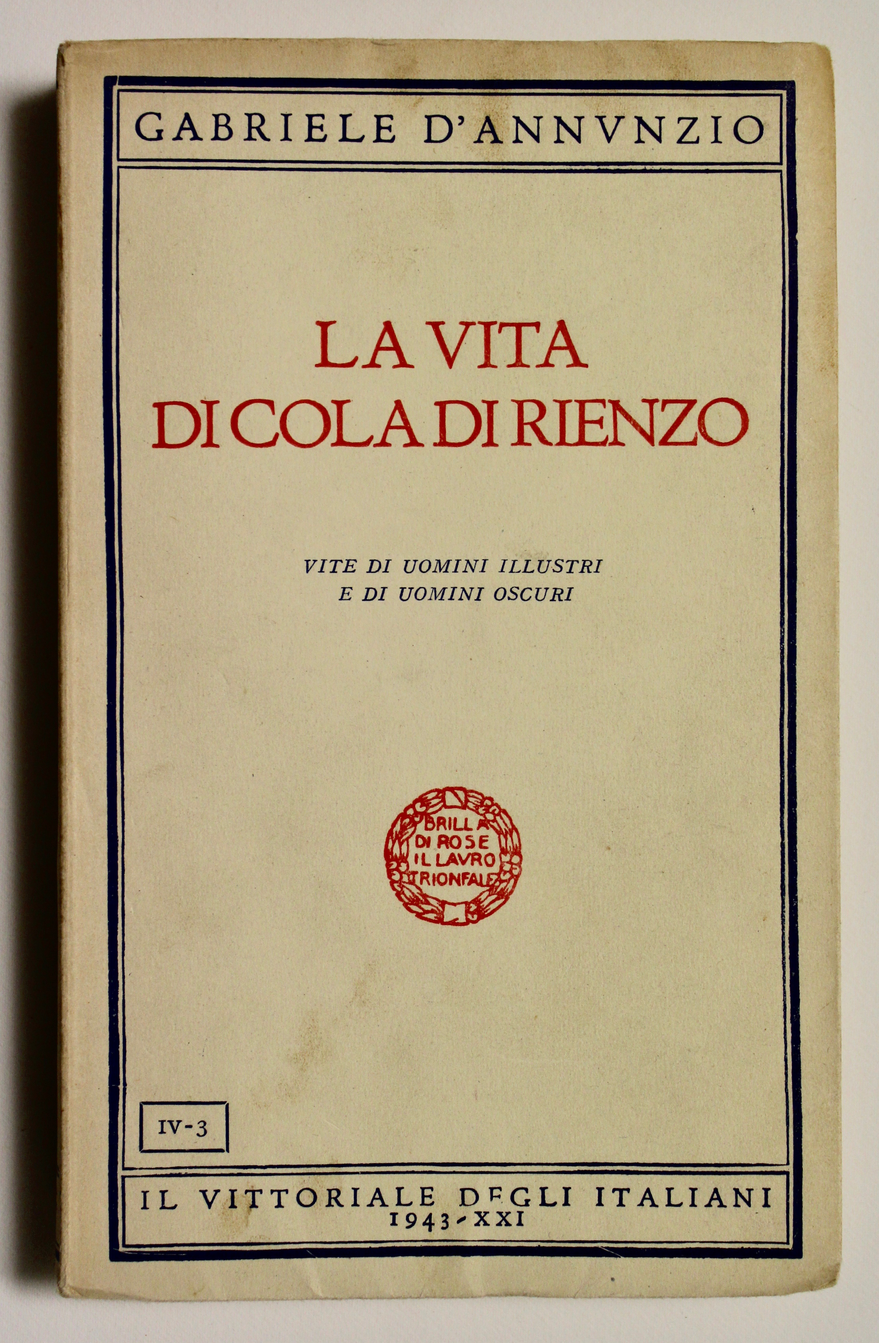 La vita di Cola di Rienzo.