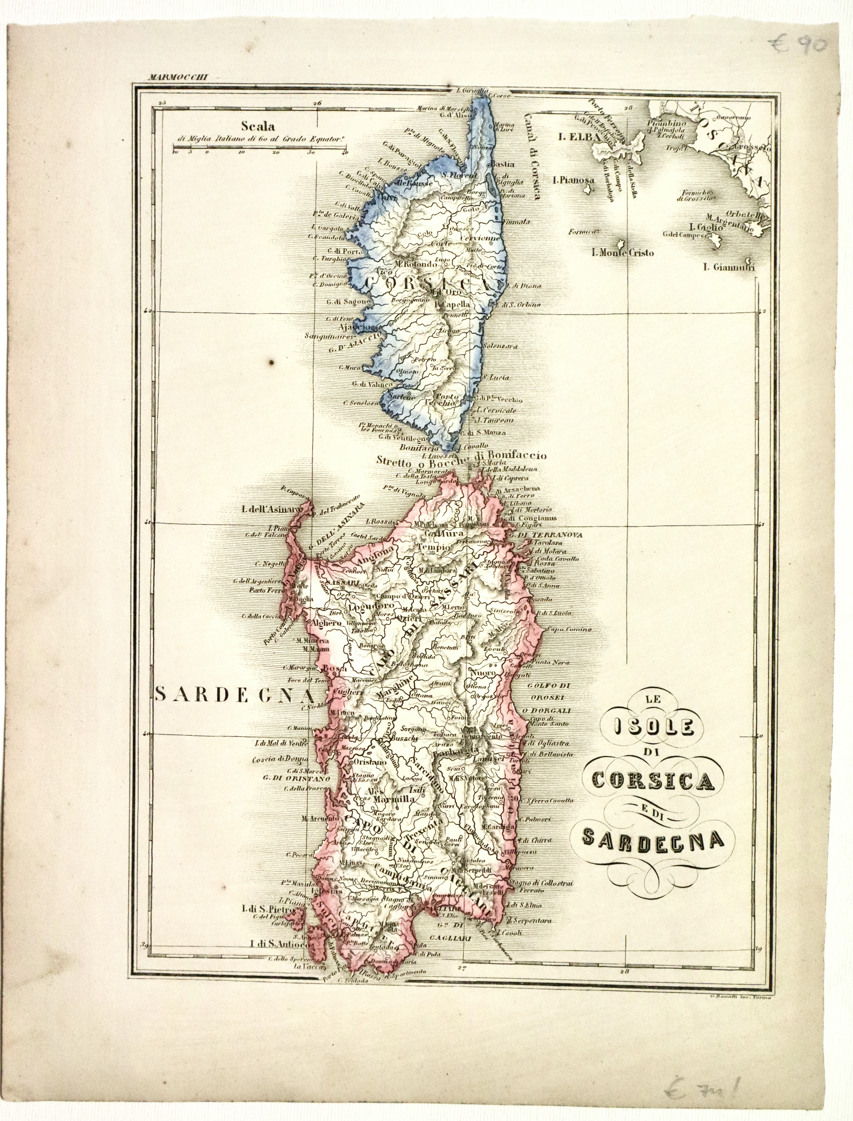 Le isole di Corsica e di Sardegna