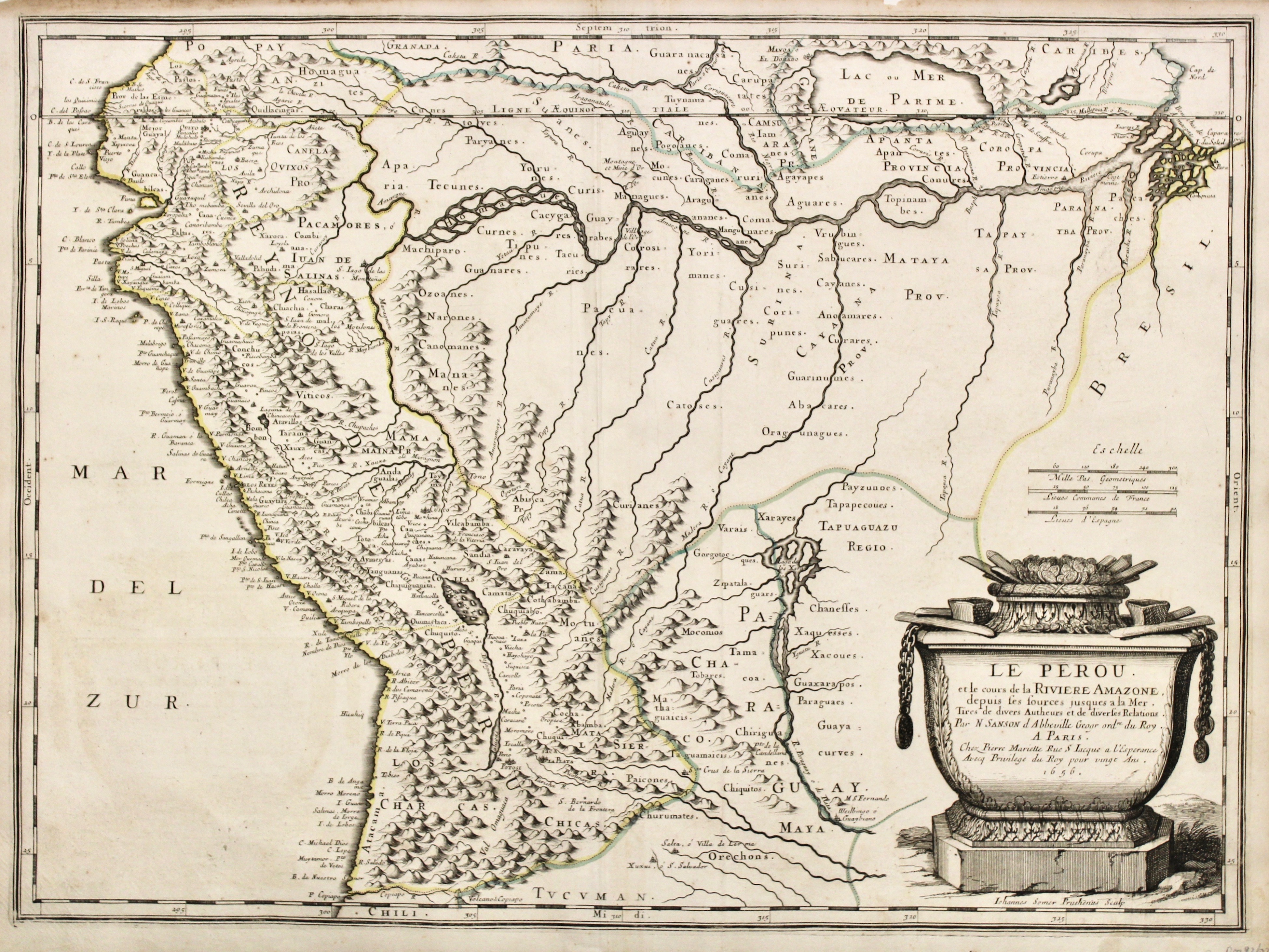 Le Perou et le cours de la rivière Amazone