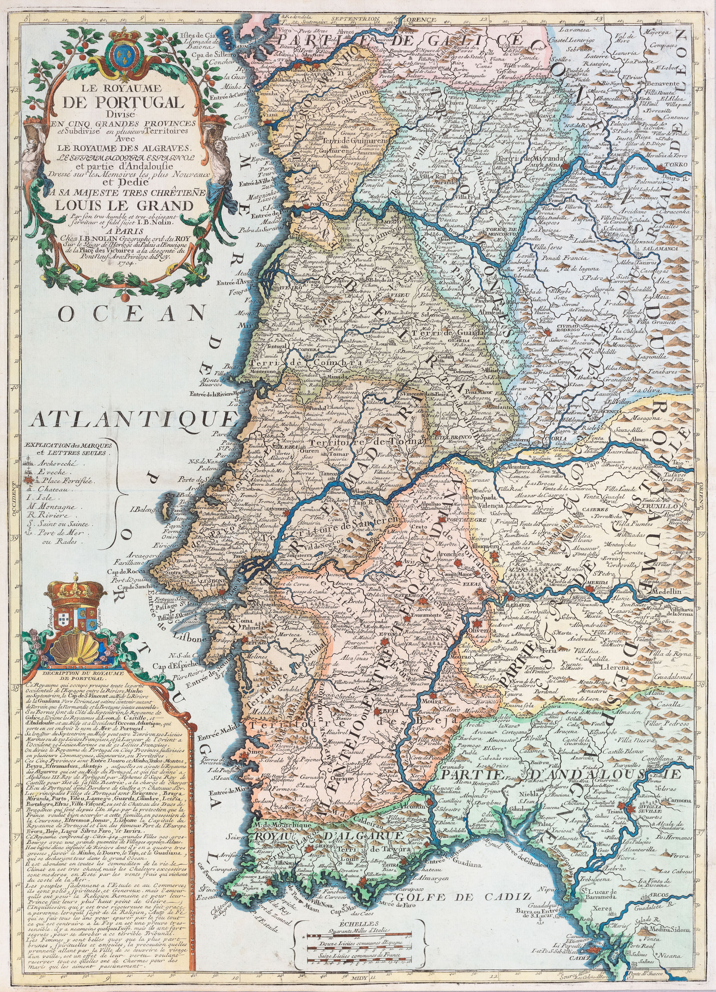 Le Royaume de Portugal divisé en cing grand provinces