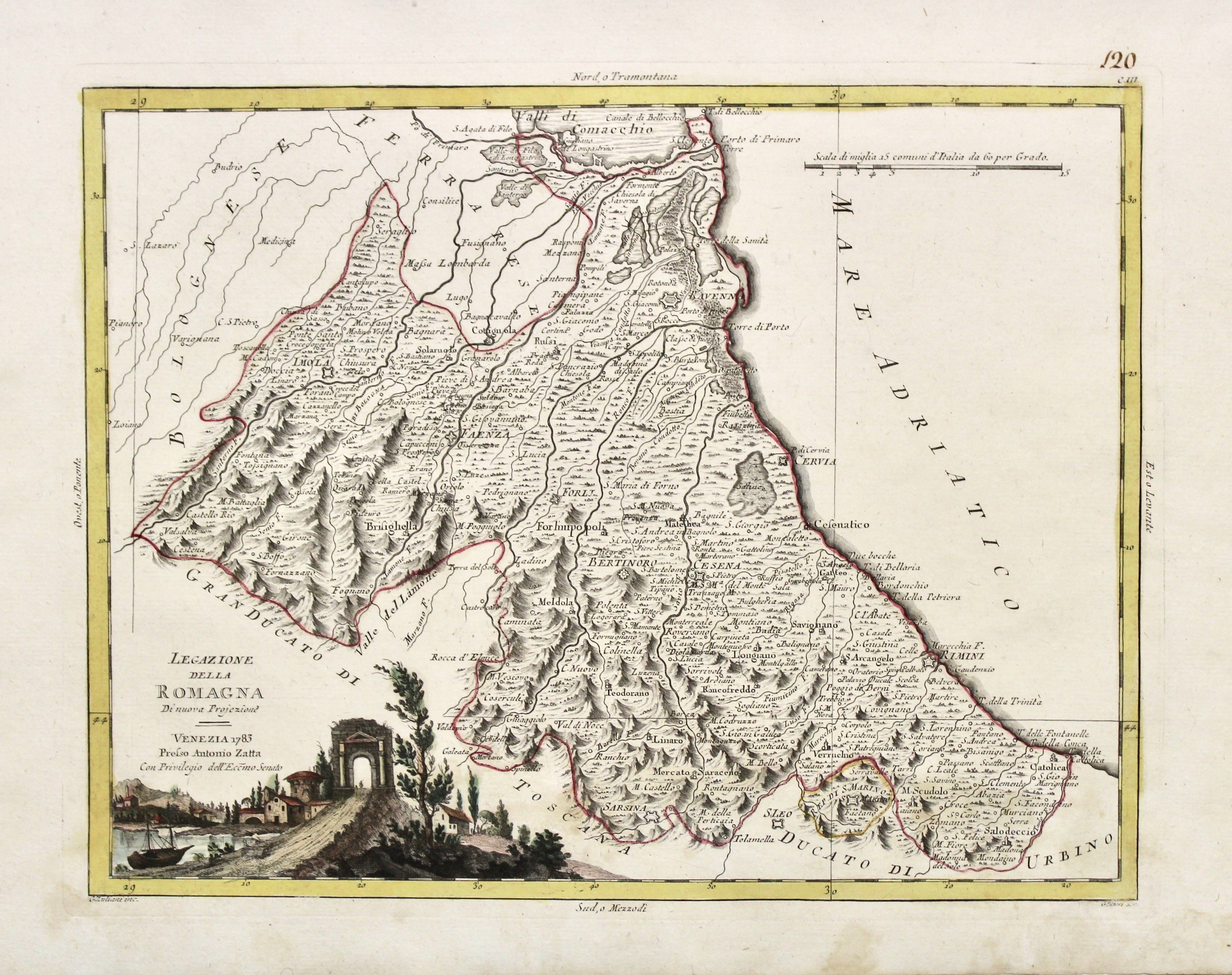 Legazione della Romagna (raro esemplare in plano)