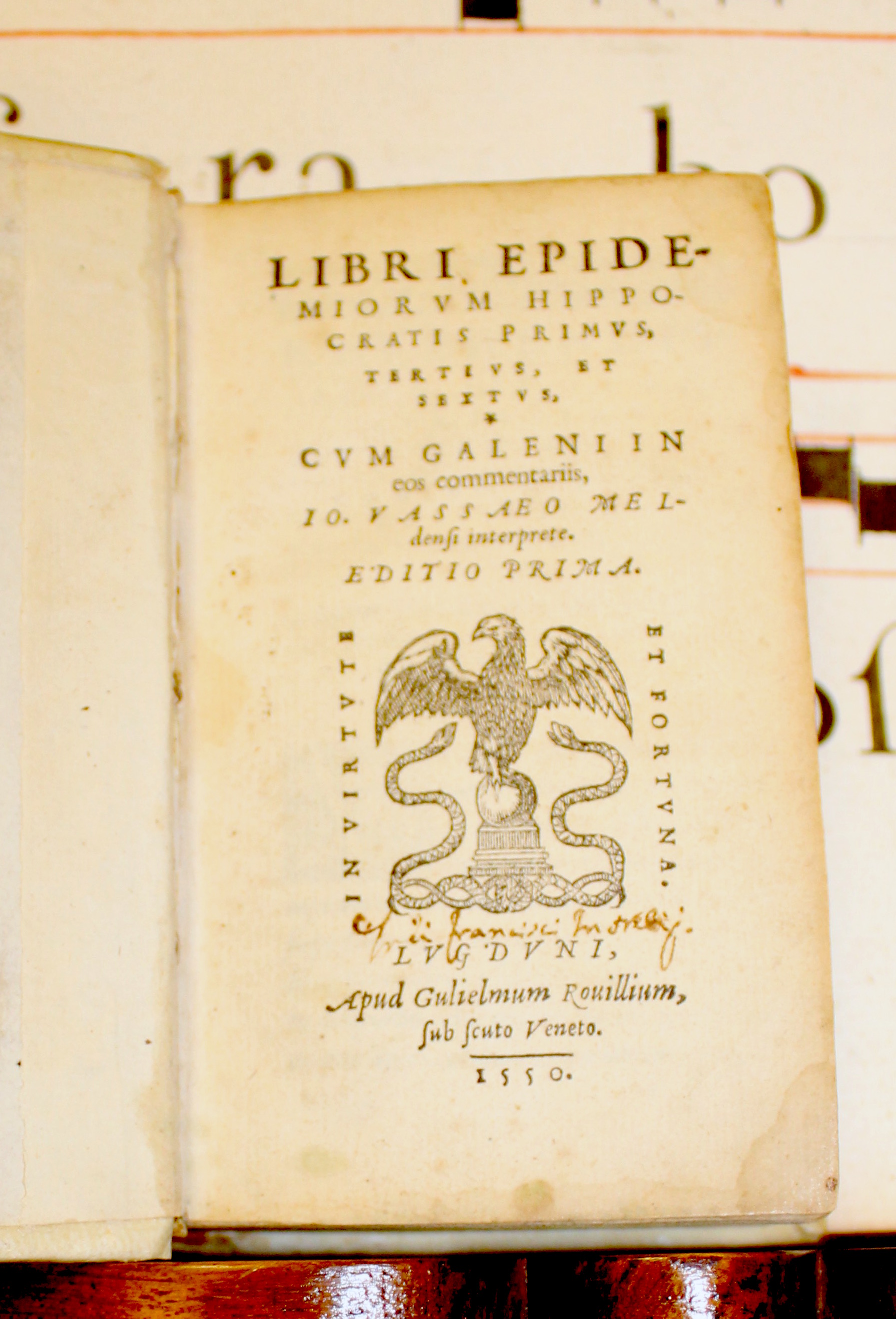 Libri epidemiorum hippocratis primus, tertius, et sextus cum Galeni in …