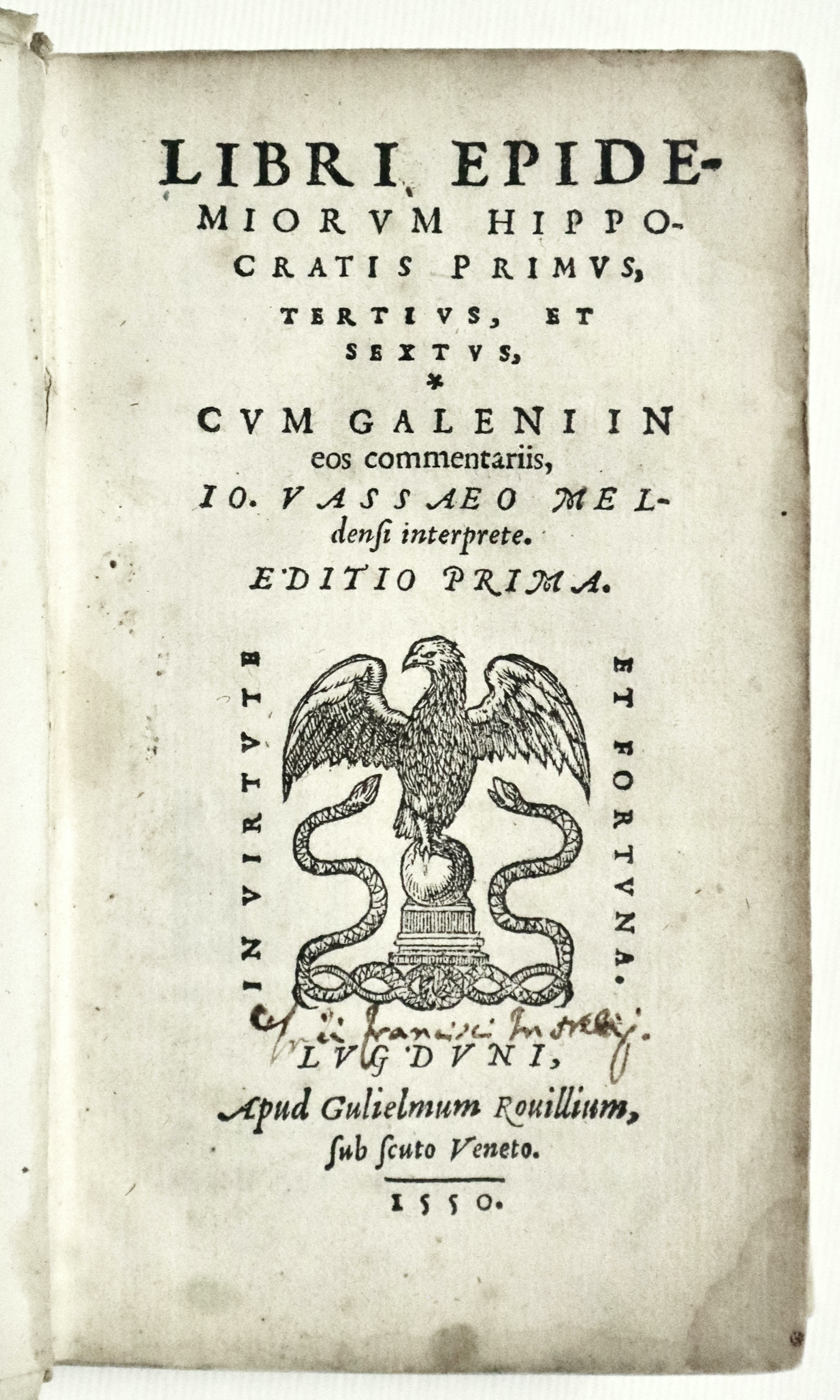 Libri epidemiorum hippocratis primus, tertius, et sextus cum Galeni in …