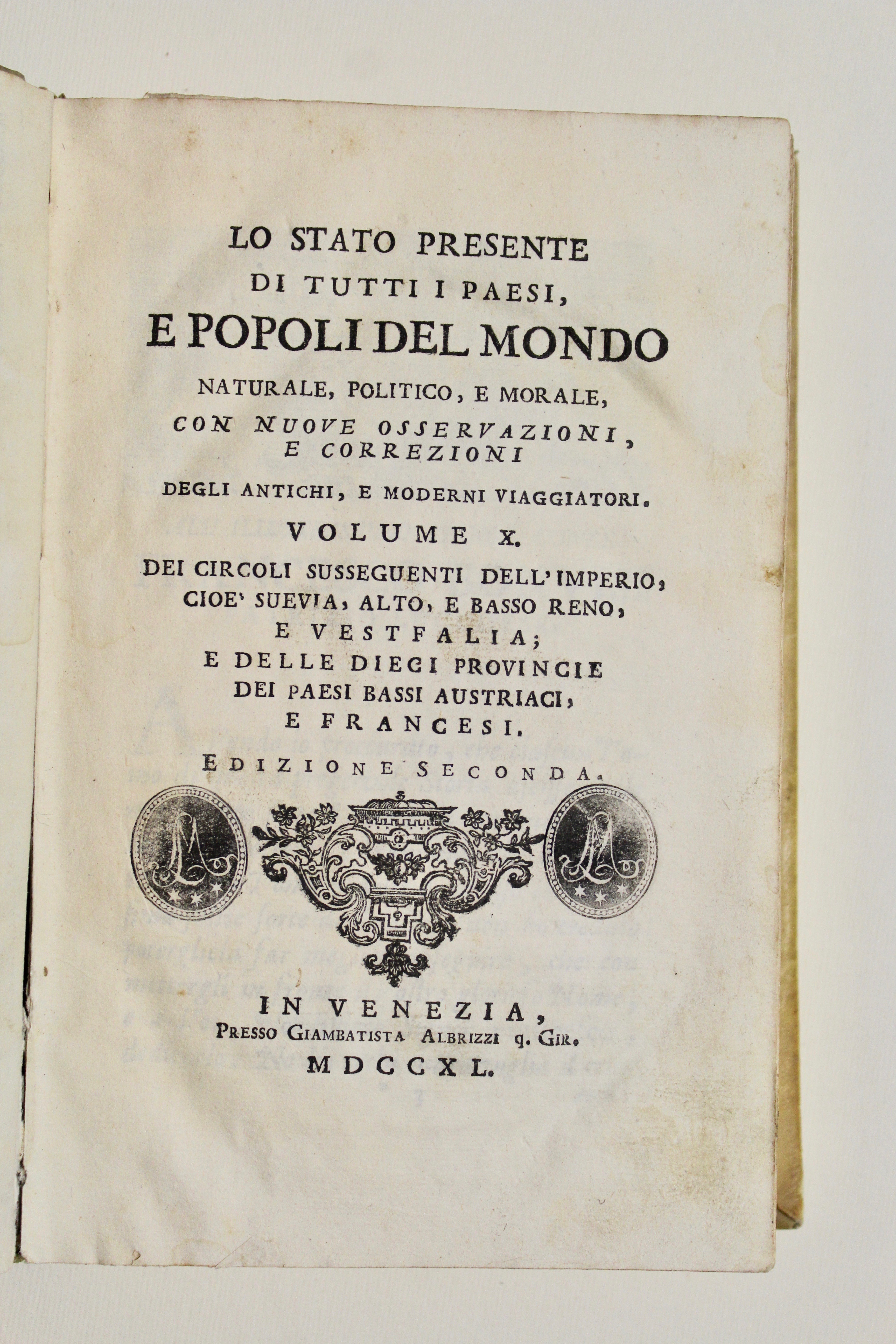Lo Stato presente di tutti i Paesi, e Popoli del …