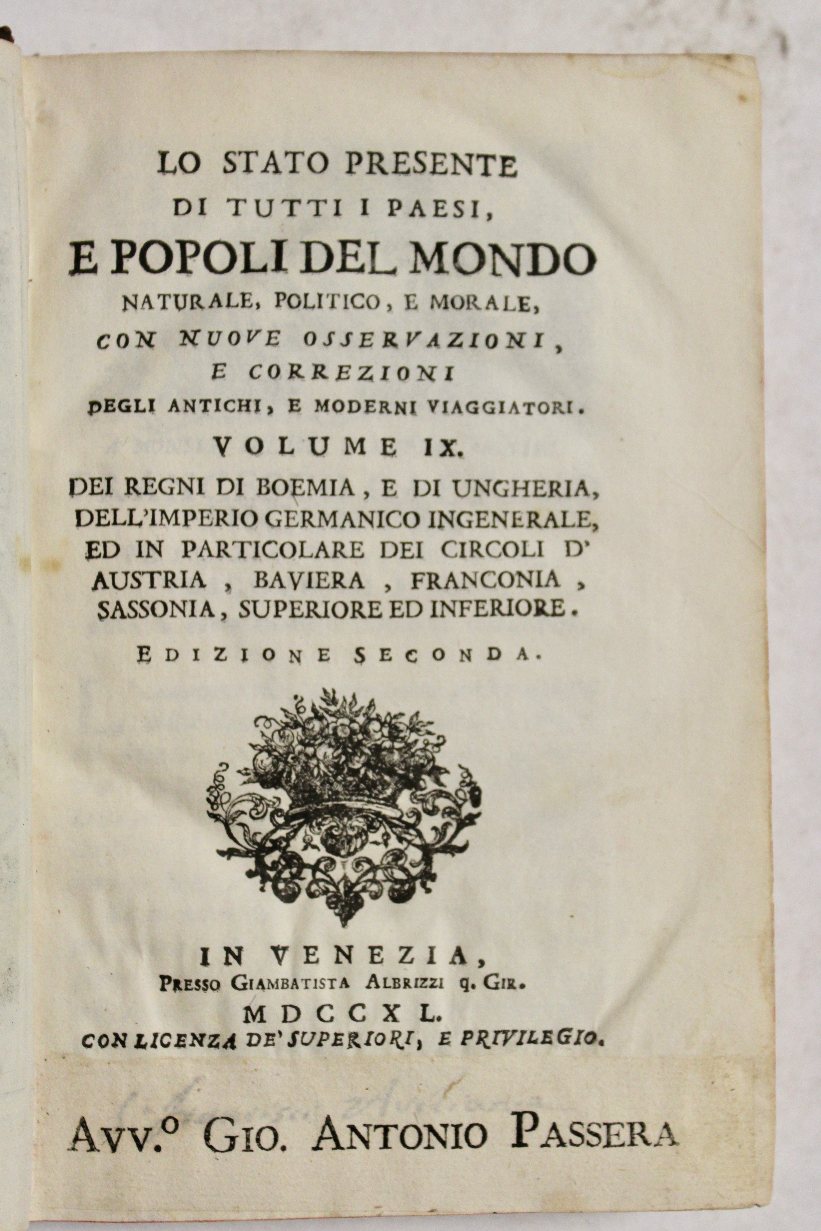 Lo stato presente di tutti i paesi e popoli del …