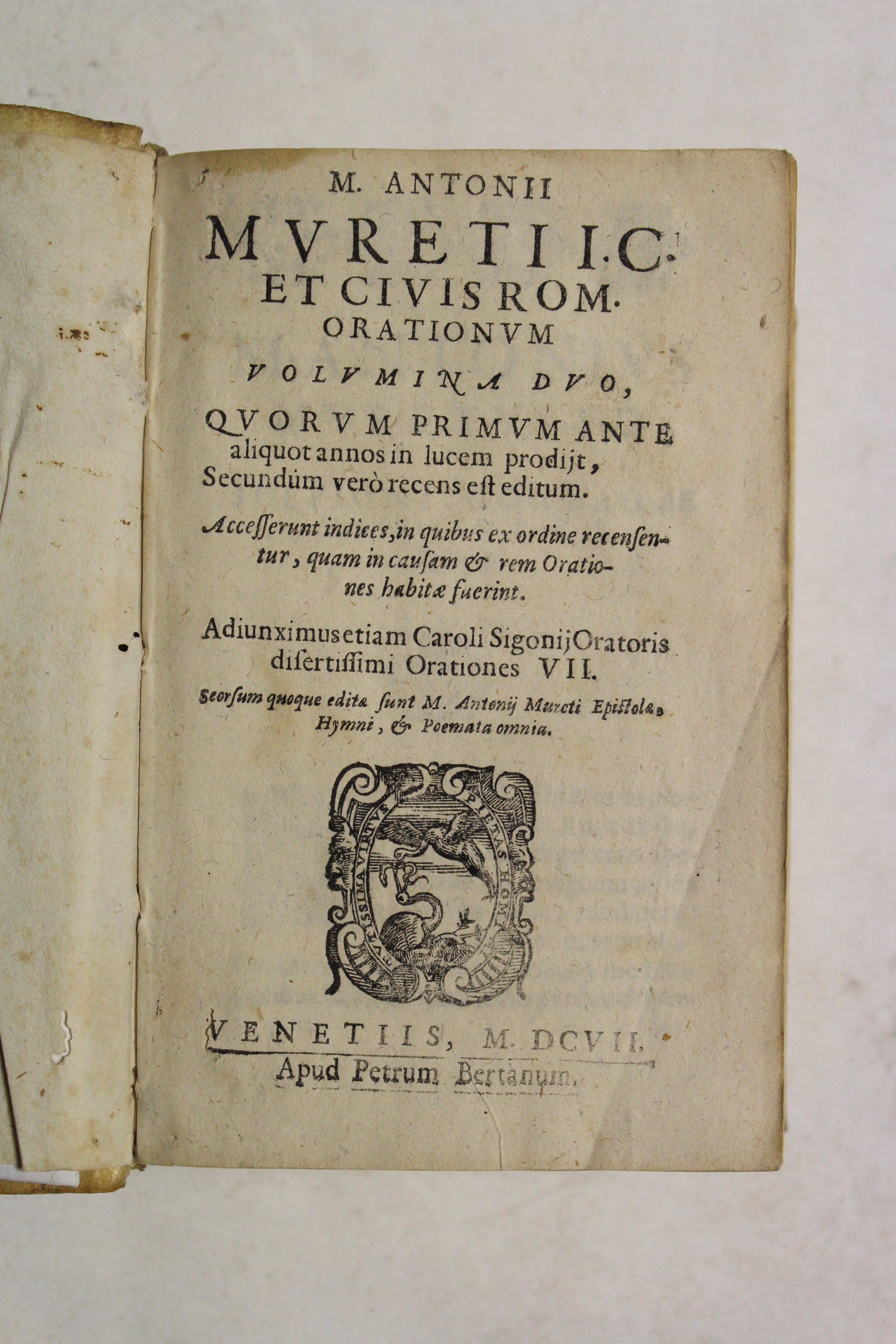 M. Antonii Mureti I. C. et. civis. Rom. Orationum. Volumina …