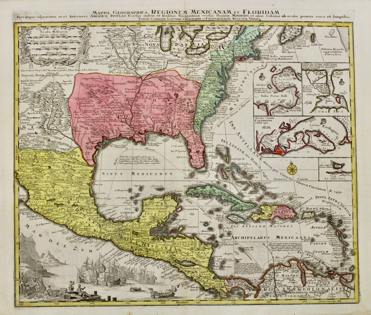 Mappa geographica regionem Mexicanam et Floridam terrasque adjecentes