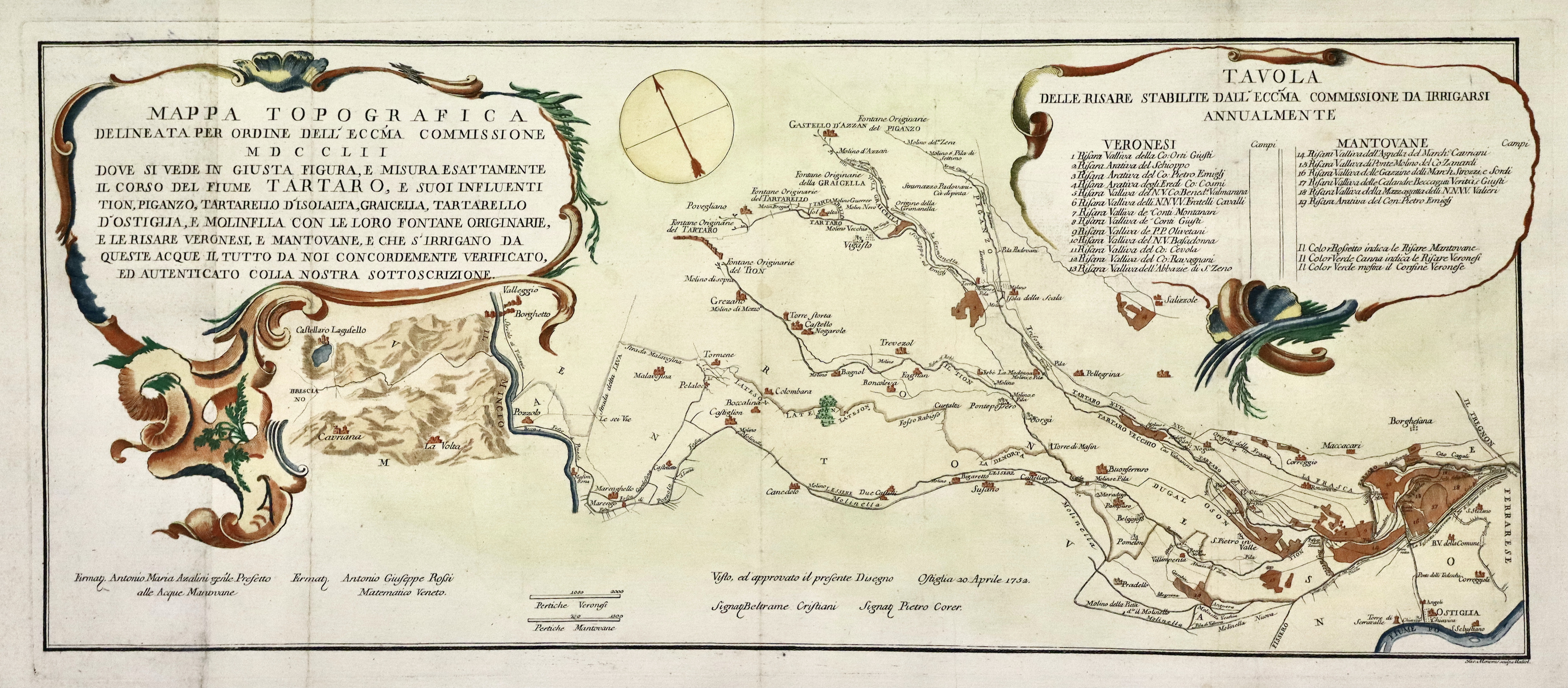 Mappa topografica delineata per ordine dell'Eccma Commissione MDCCLII dove si …