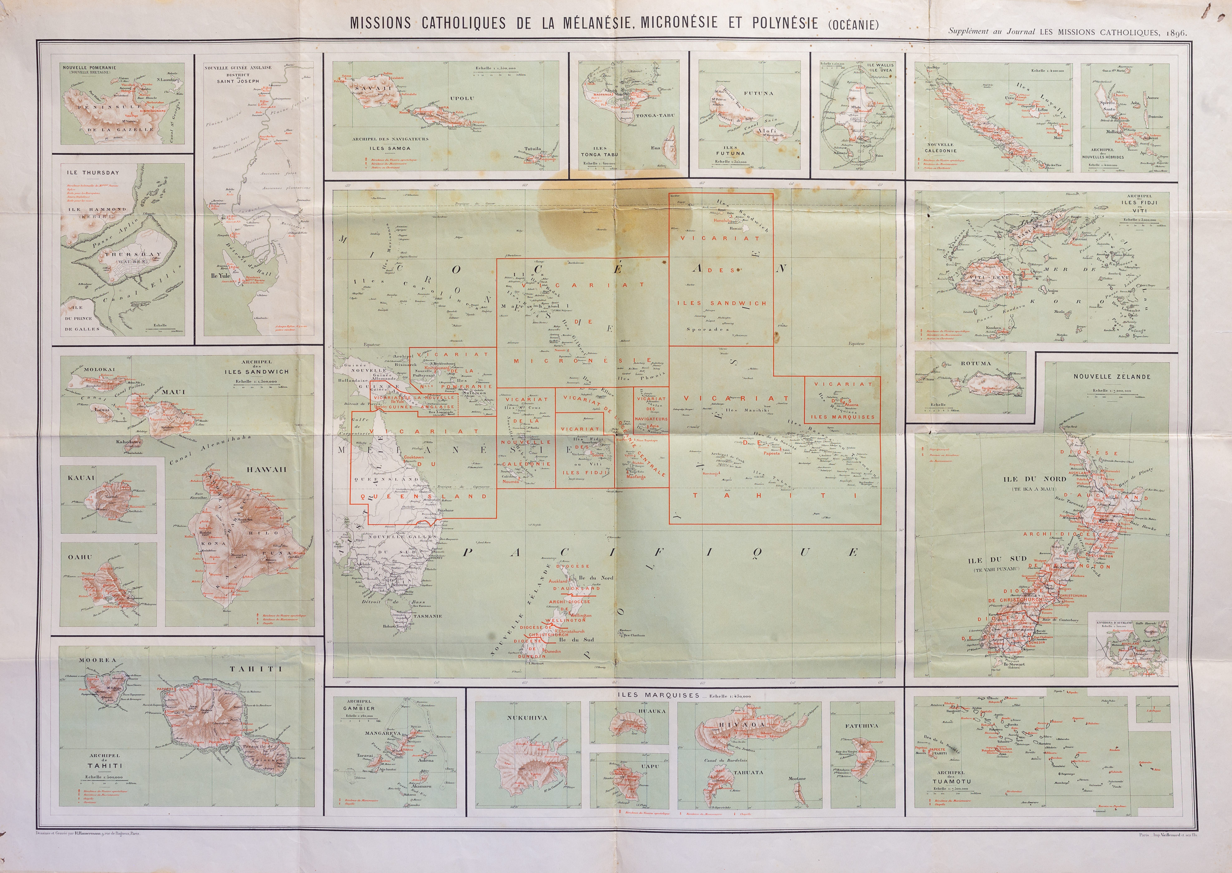 Missions catholiques de la Melanesie, Micronesie et Polynesie Oceanie.
