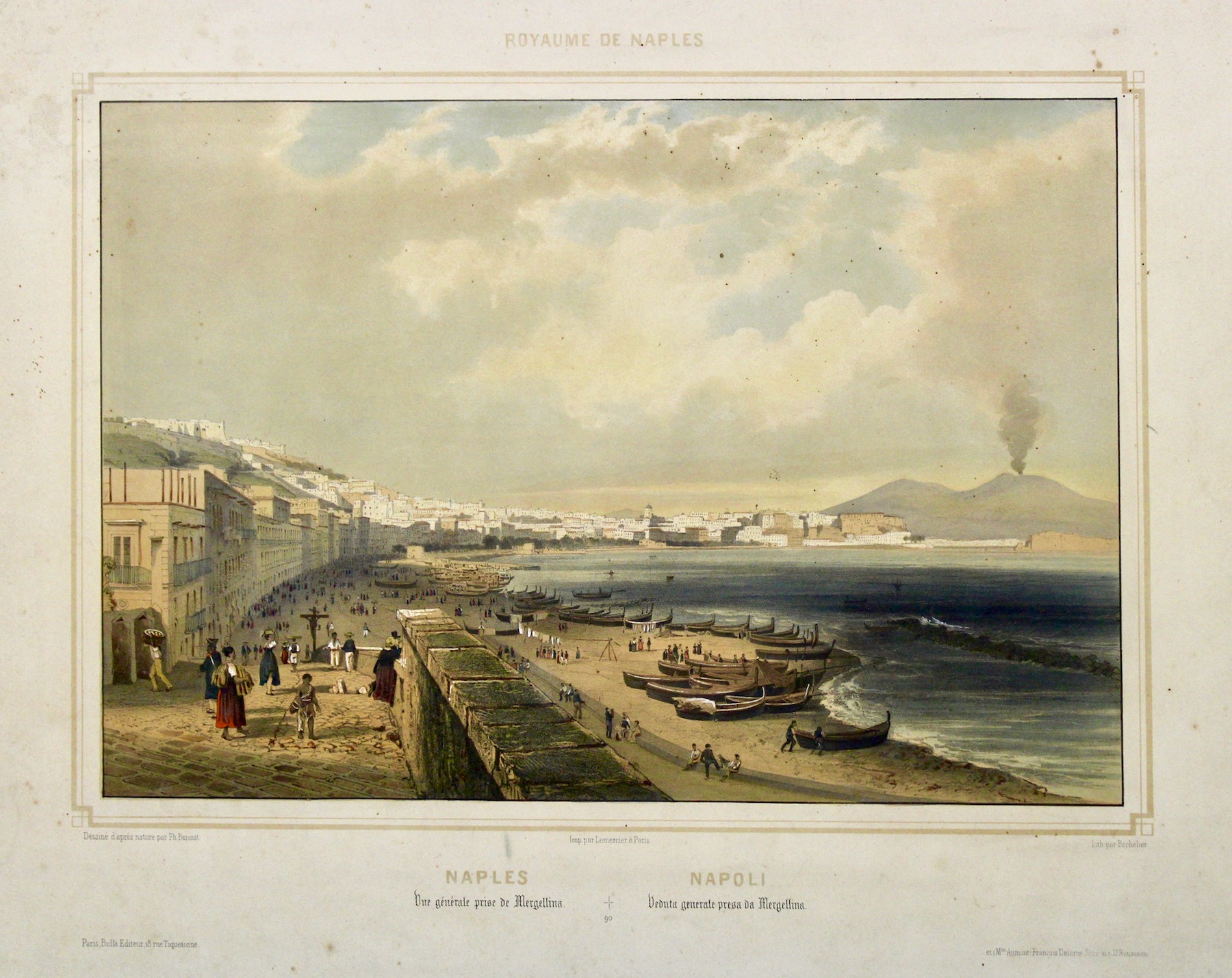 Naples, vue générale prise de Mergellina - Napoli, Veduta generale …