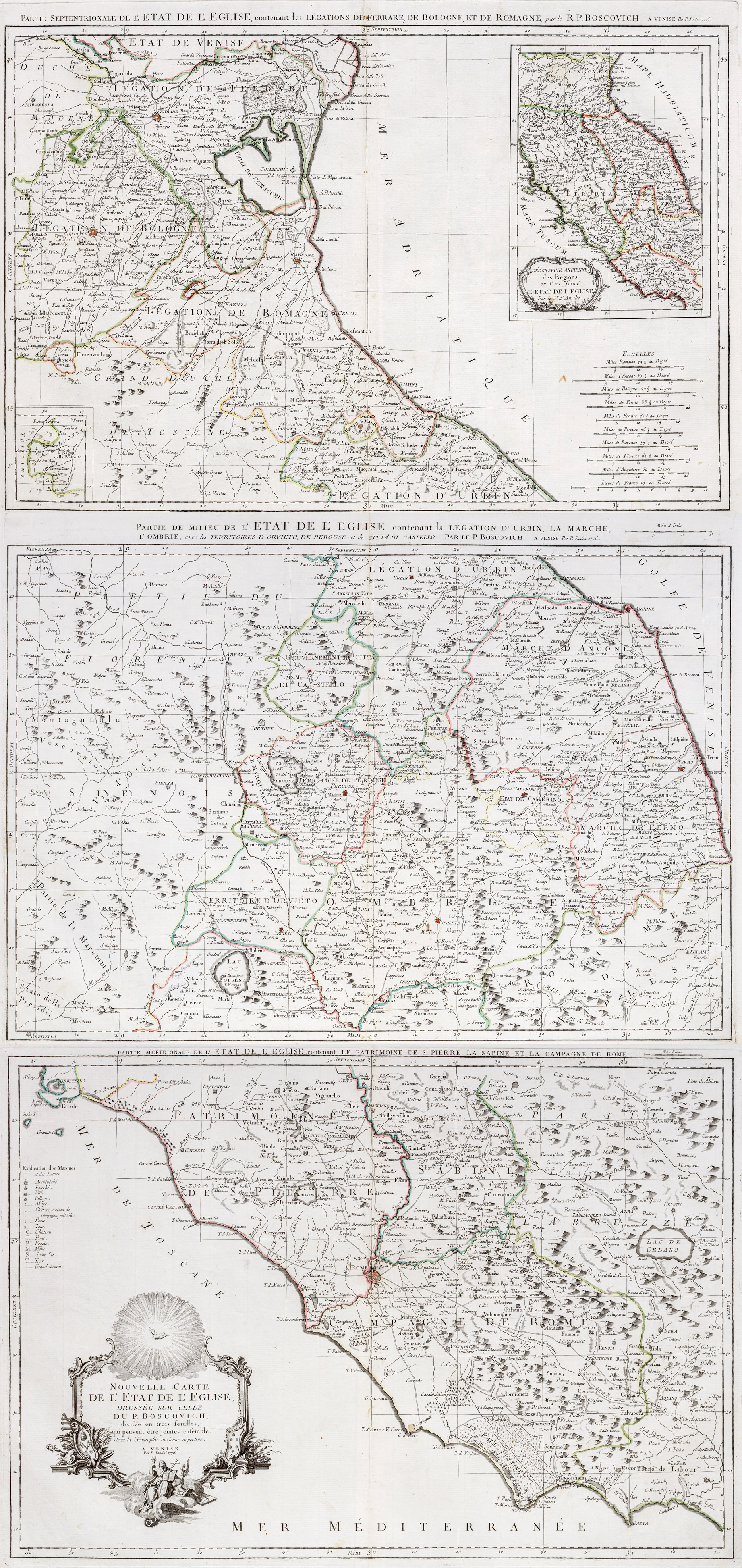 Nouvelle carte de l'Etat de l'Eglise dressée sur celle du …