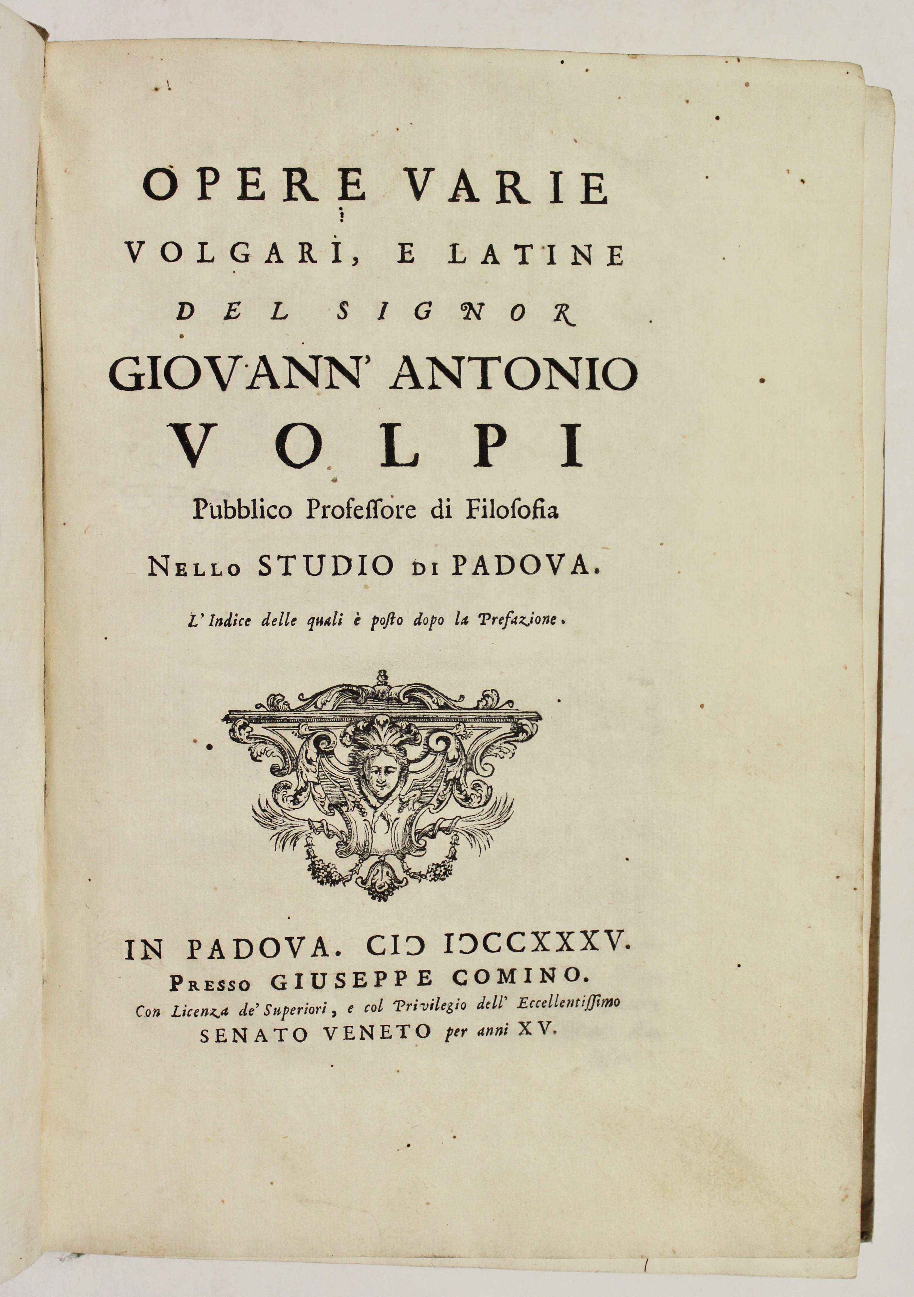 Opere varie volgari e latine.