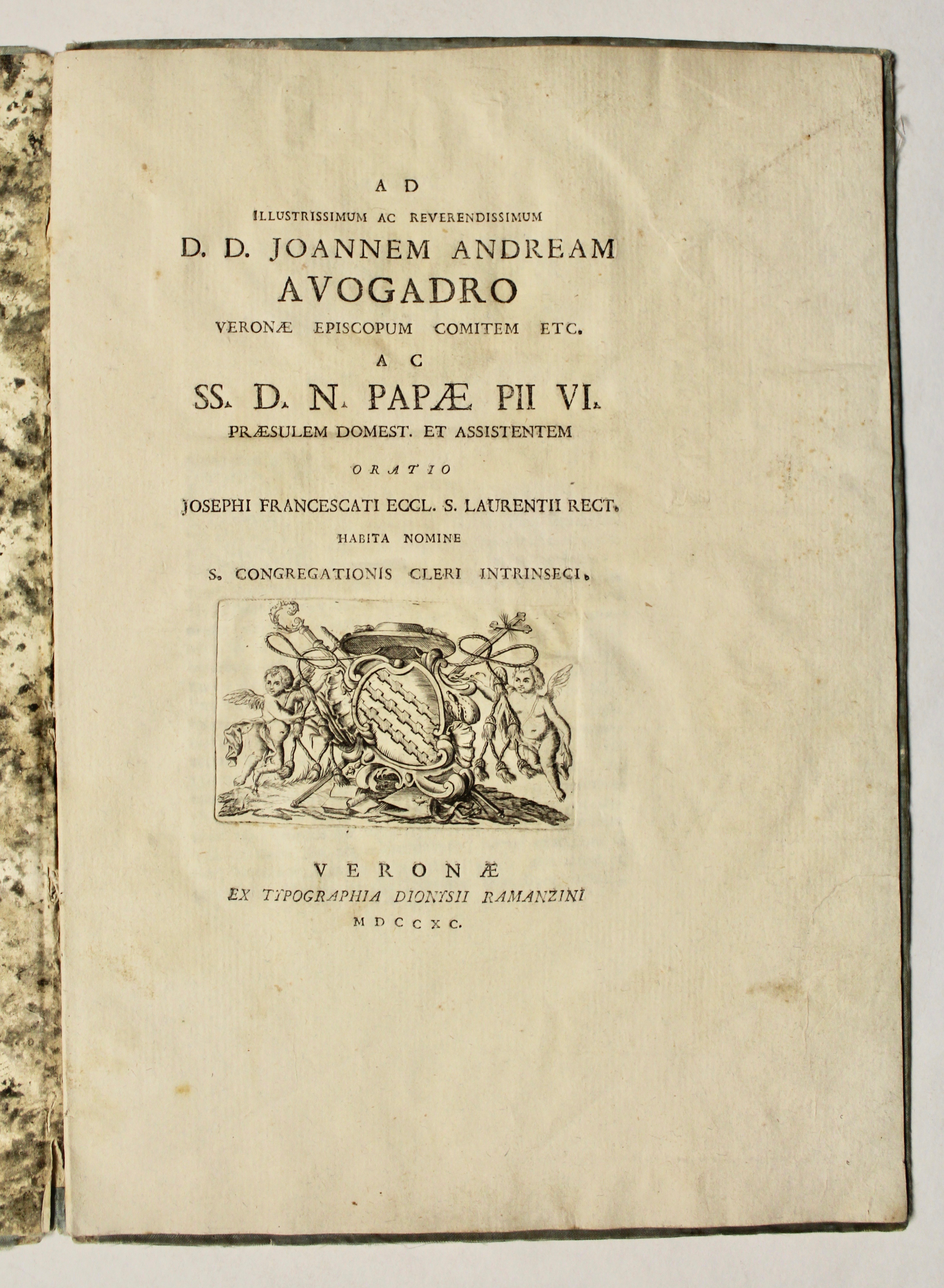 Oratio…abita nomine S. Congregationis cleri intrinseci. Dedicata a Giovanni Andrea …
