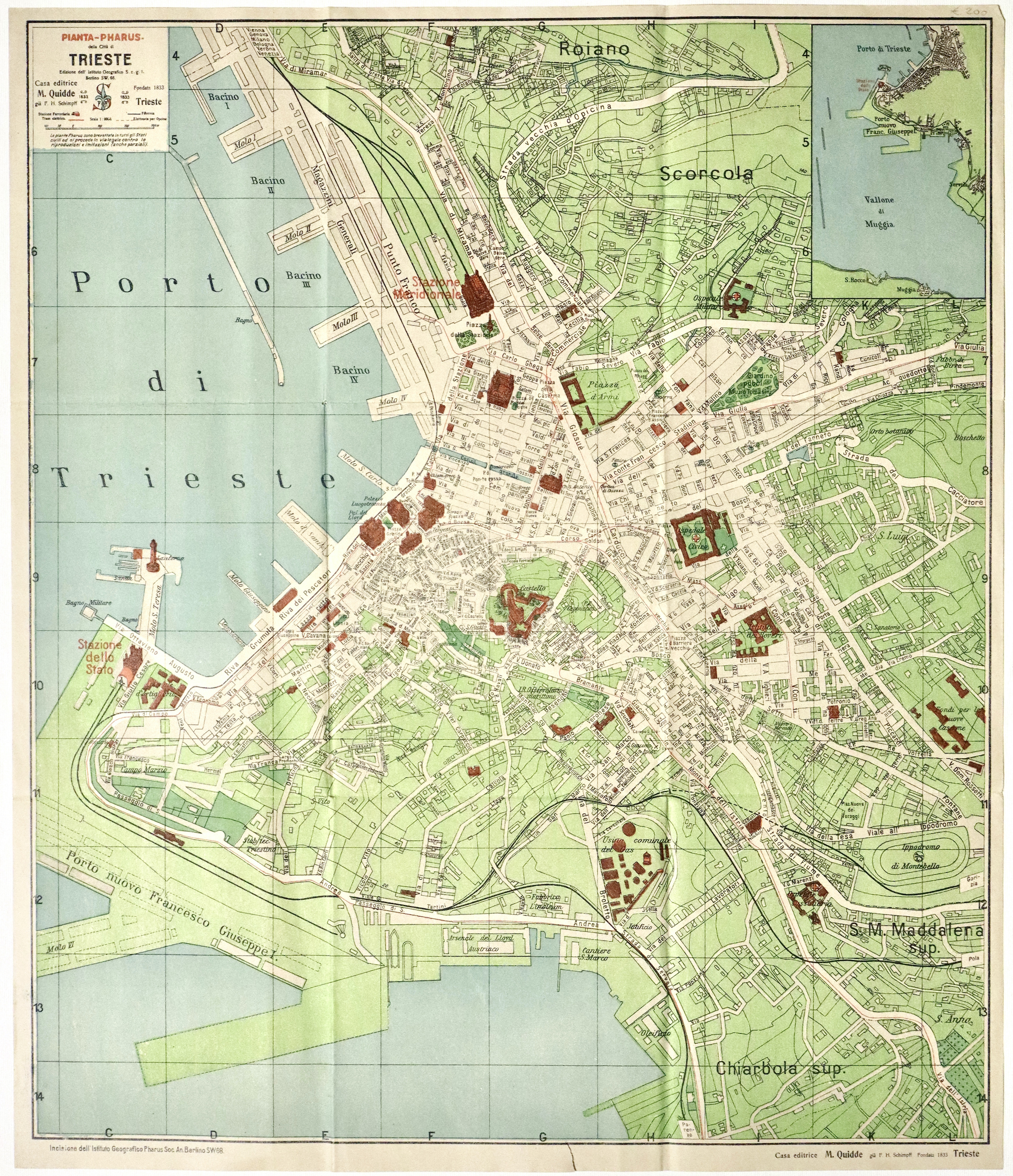 Pianta – Pharus della città di Trieste.