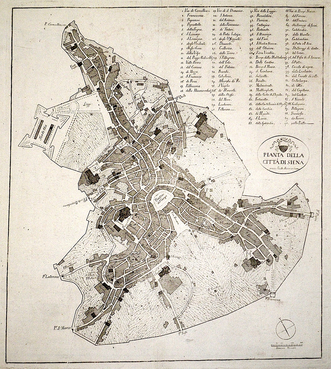 Pianta della città di Siena