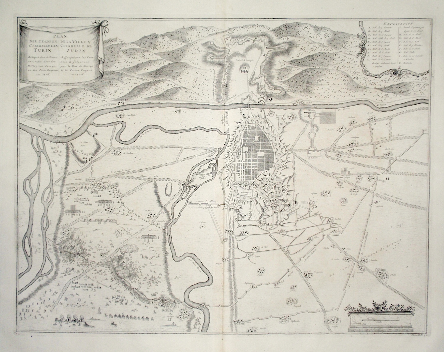 Plan de la ville & citadelle de Turin.