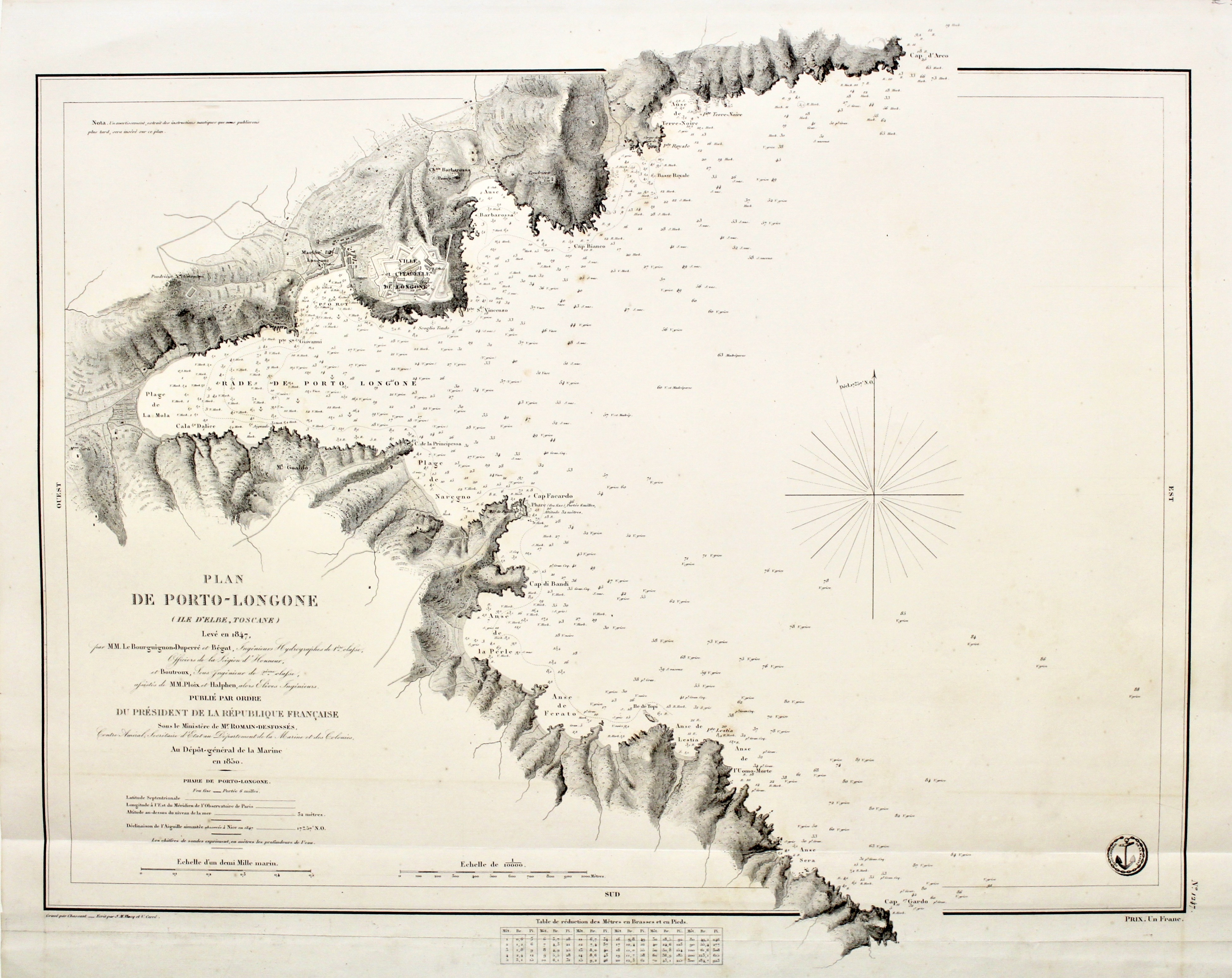 Plan de Porto-Longone (Ile d’Elbe, Toscane) levé en 1847