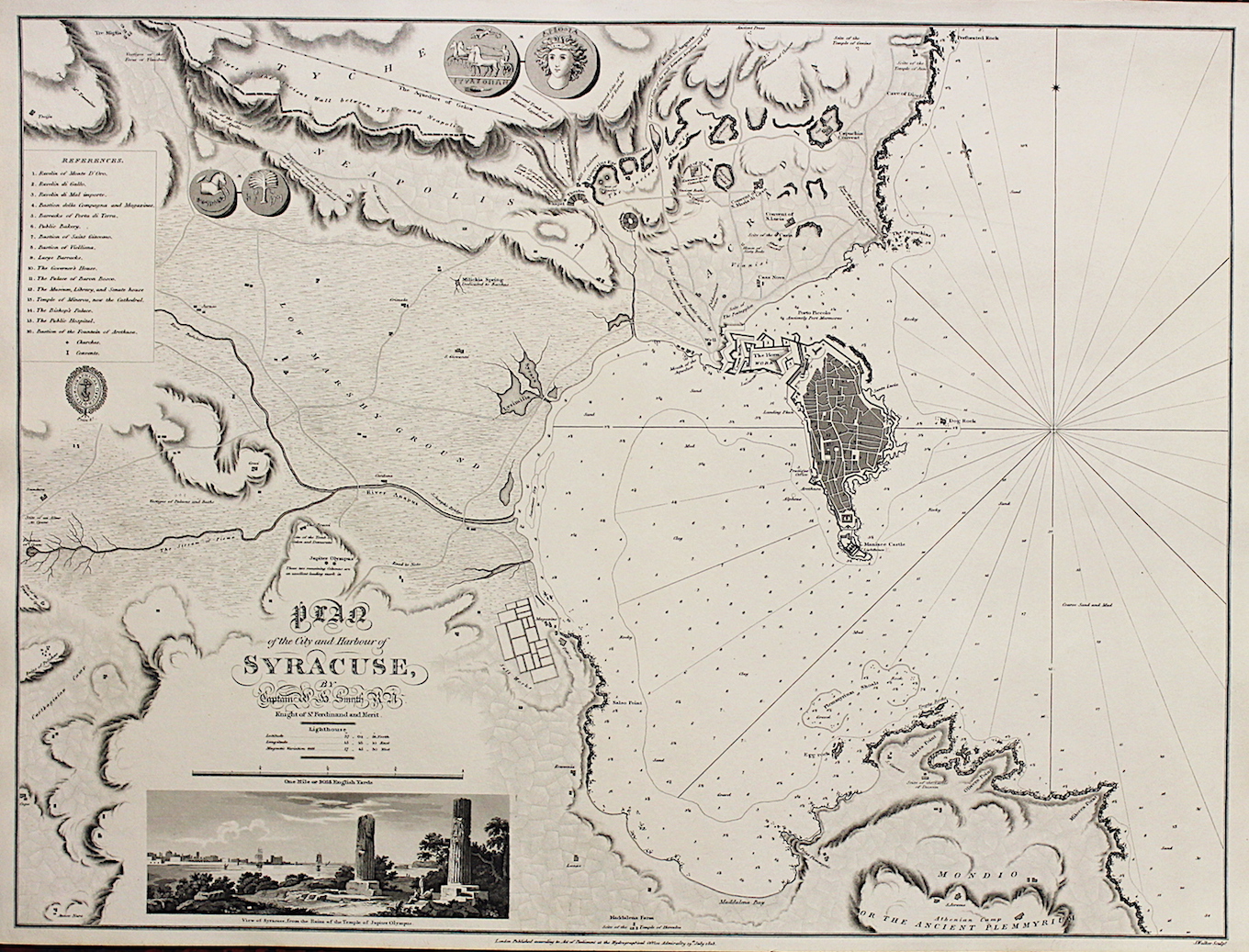 Plan of the city and harbour of Syracuse