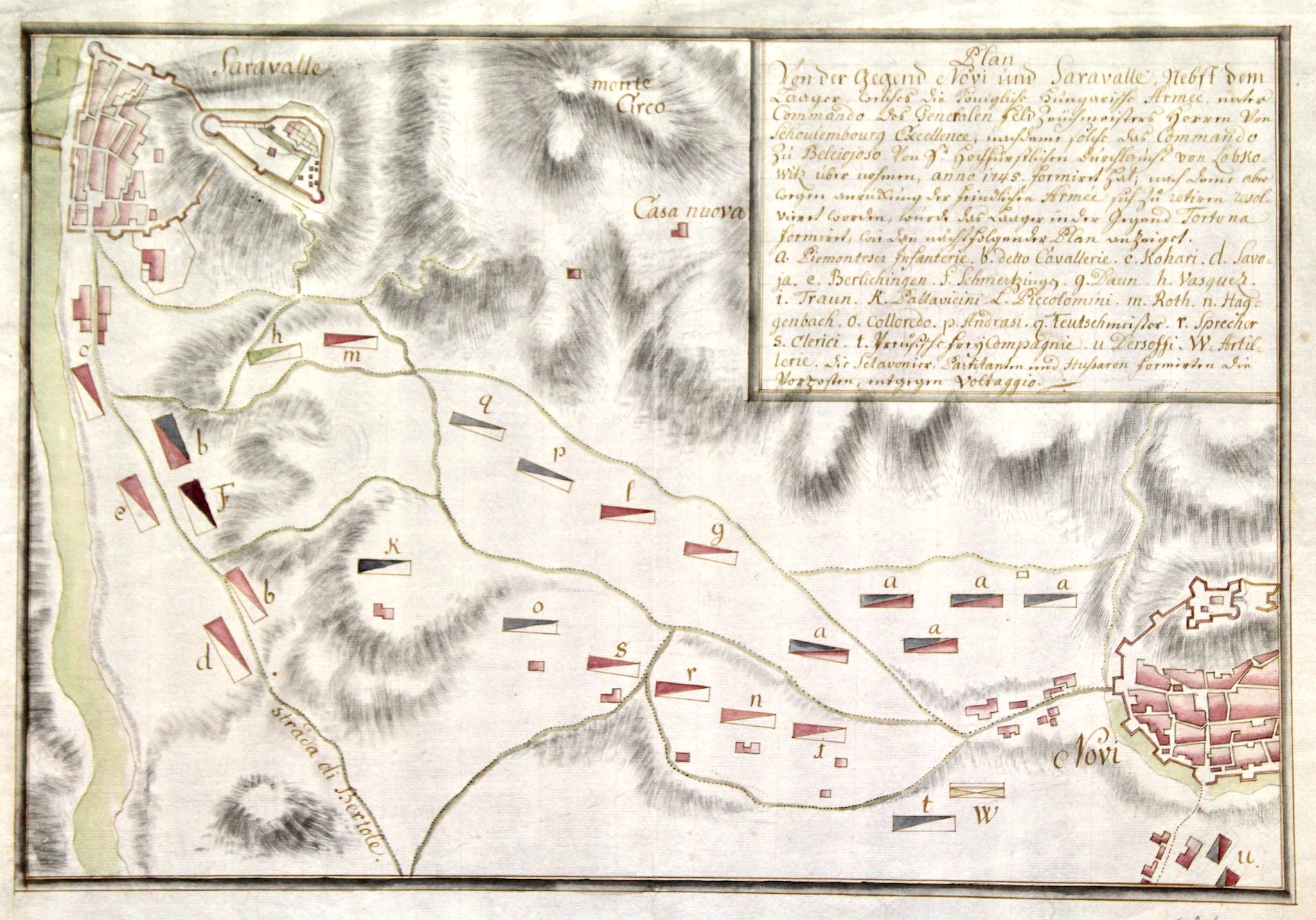 Plan von der Gegend Novi und Seravalle, nebst dem…anno 1745