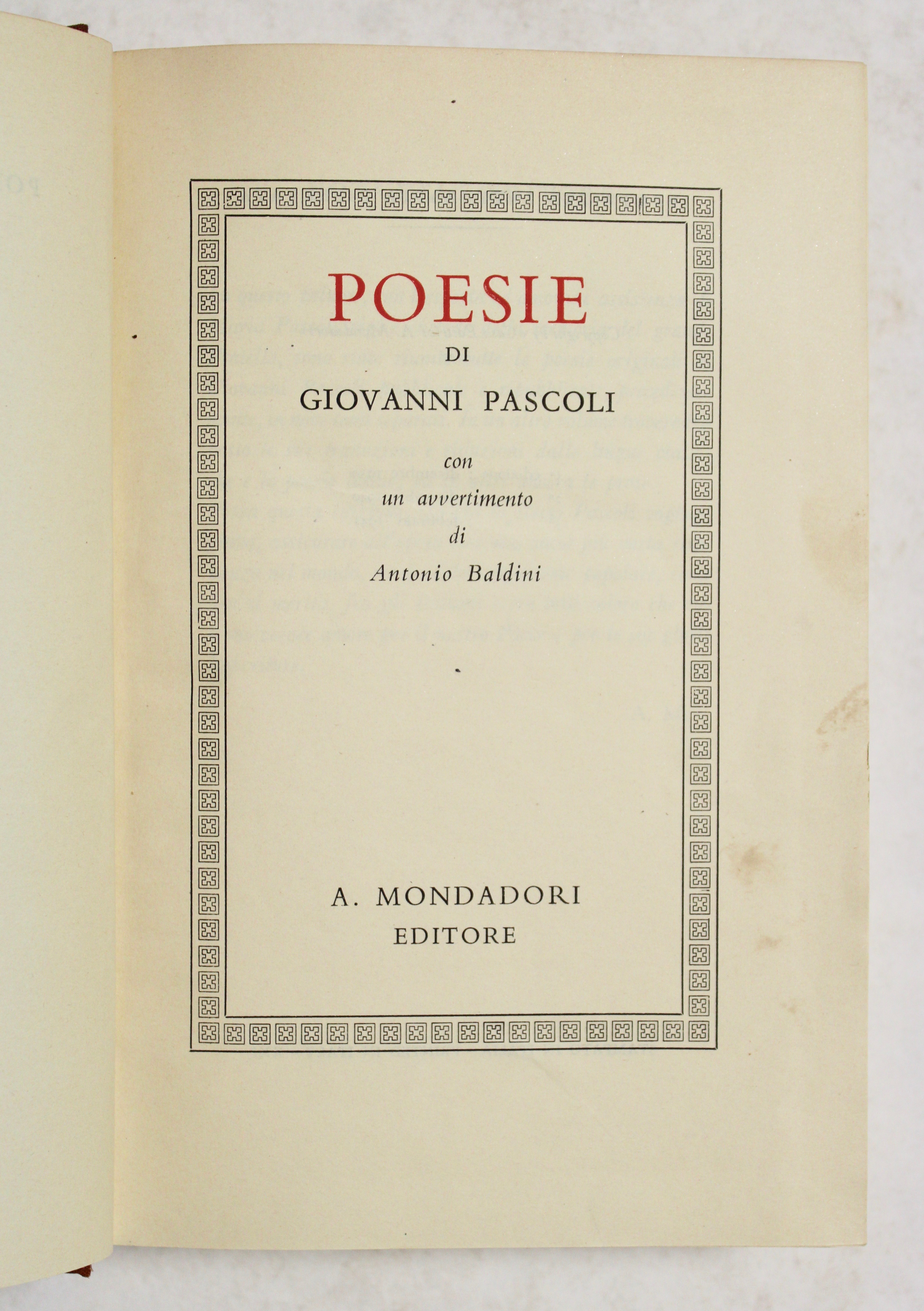 Poesie Con un avvertimento di Antonio Baldini