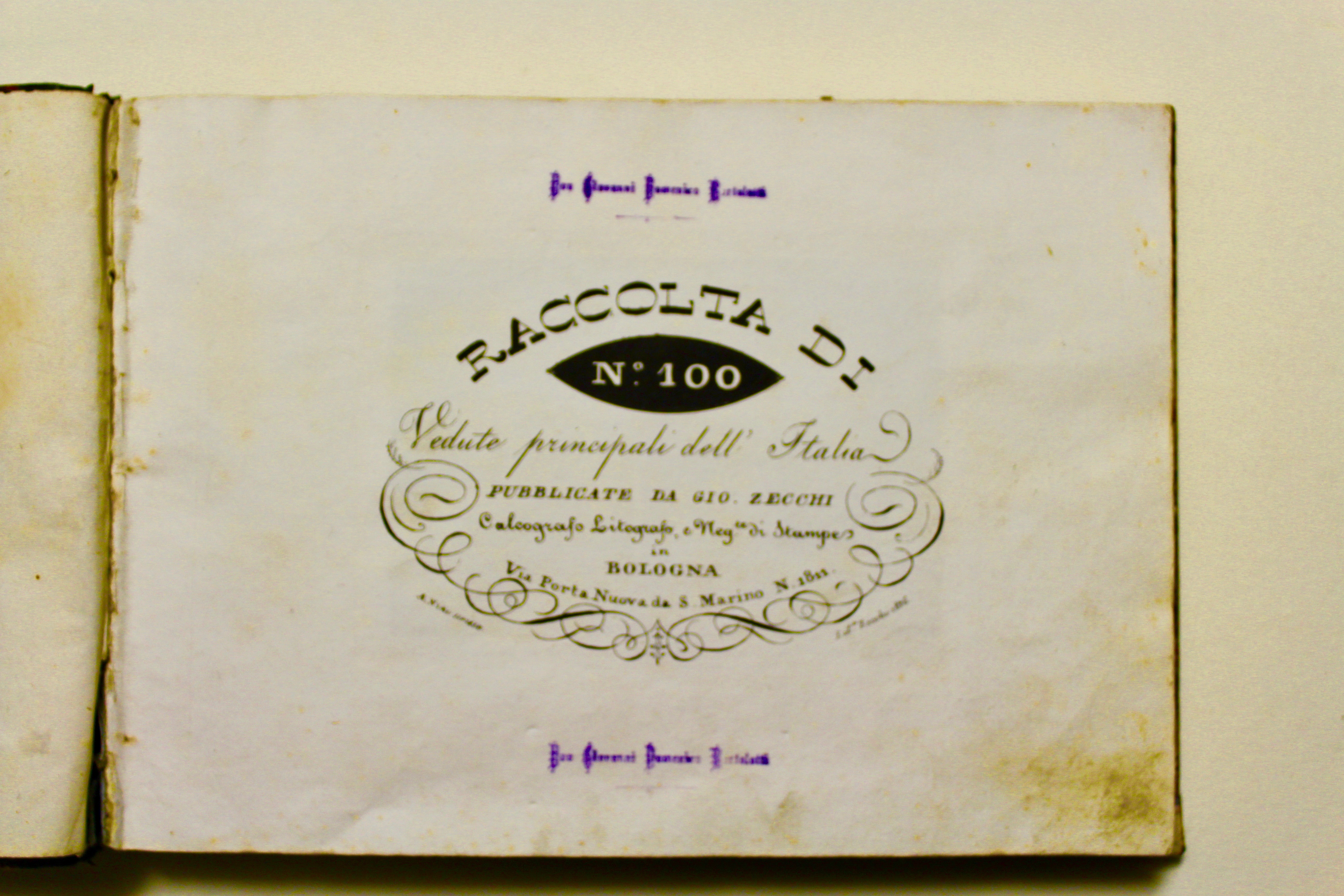 Raccolta di N.° 100 Vedute principali dell'Italia.