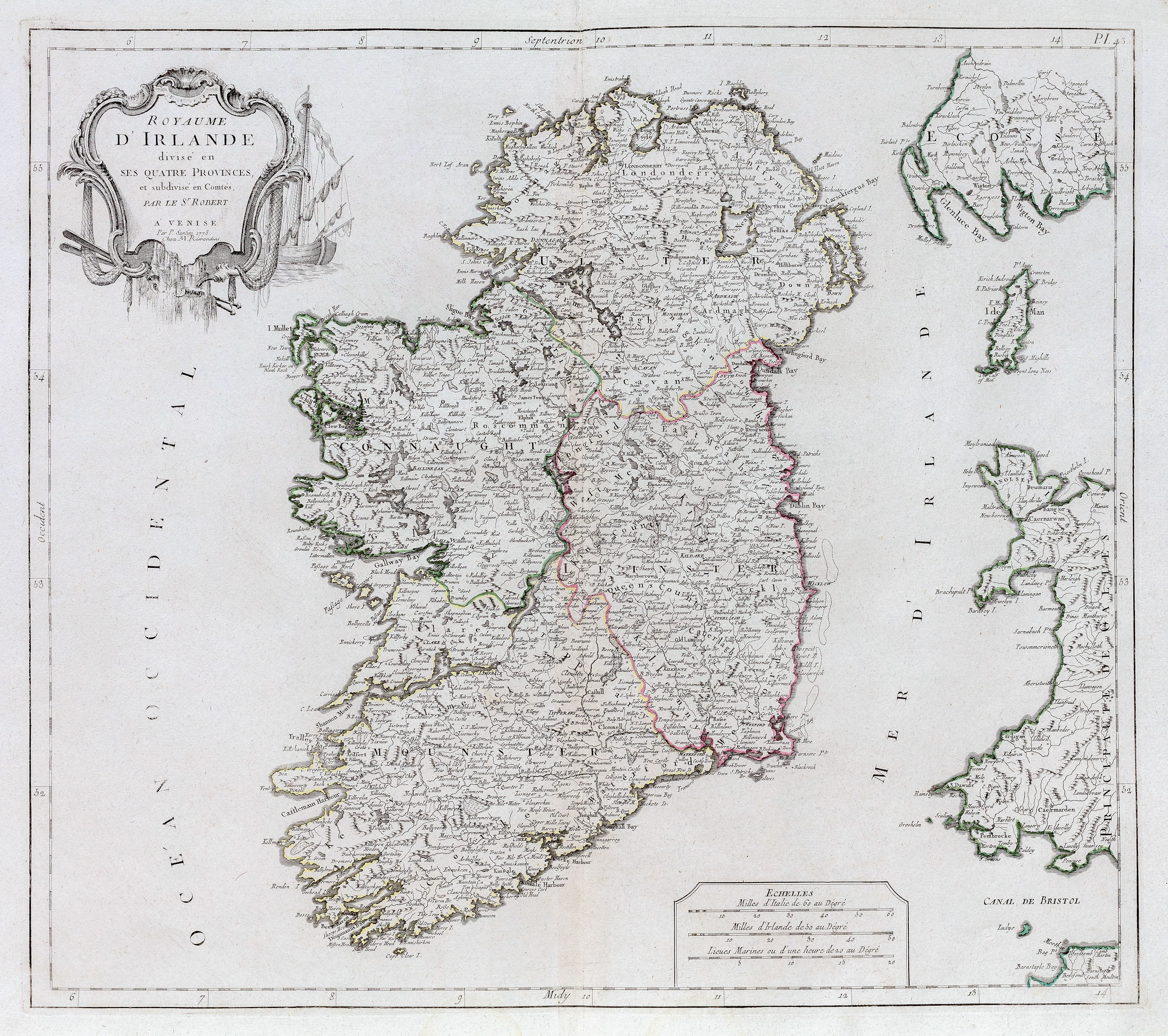 Royaume d'Irlande divisé en ses quatre provinces et subdivisé en …