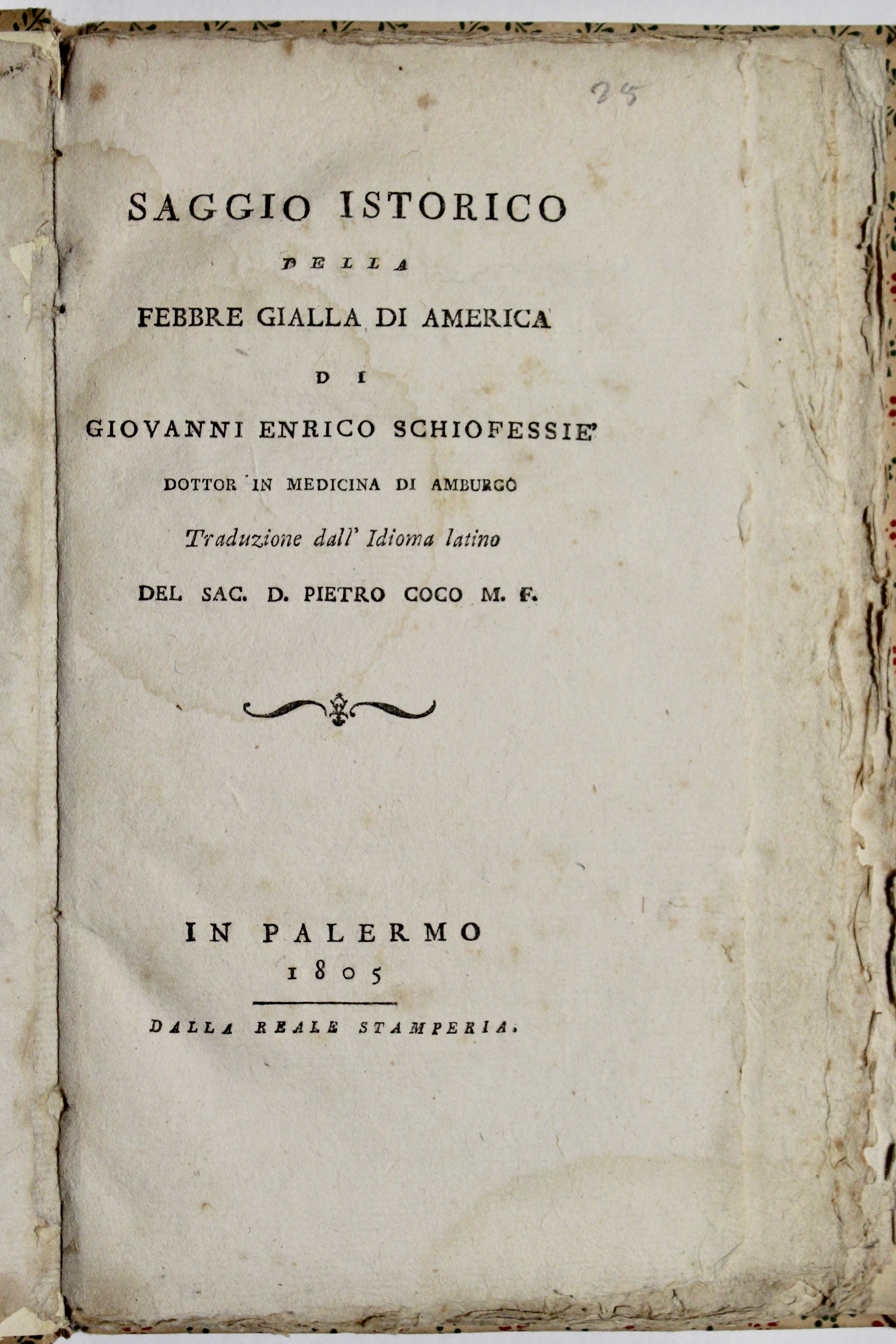 Saggio istorico della febbre gialla di America.