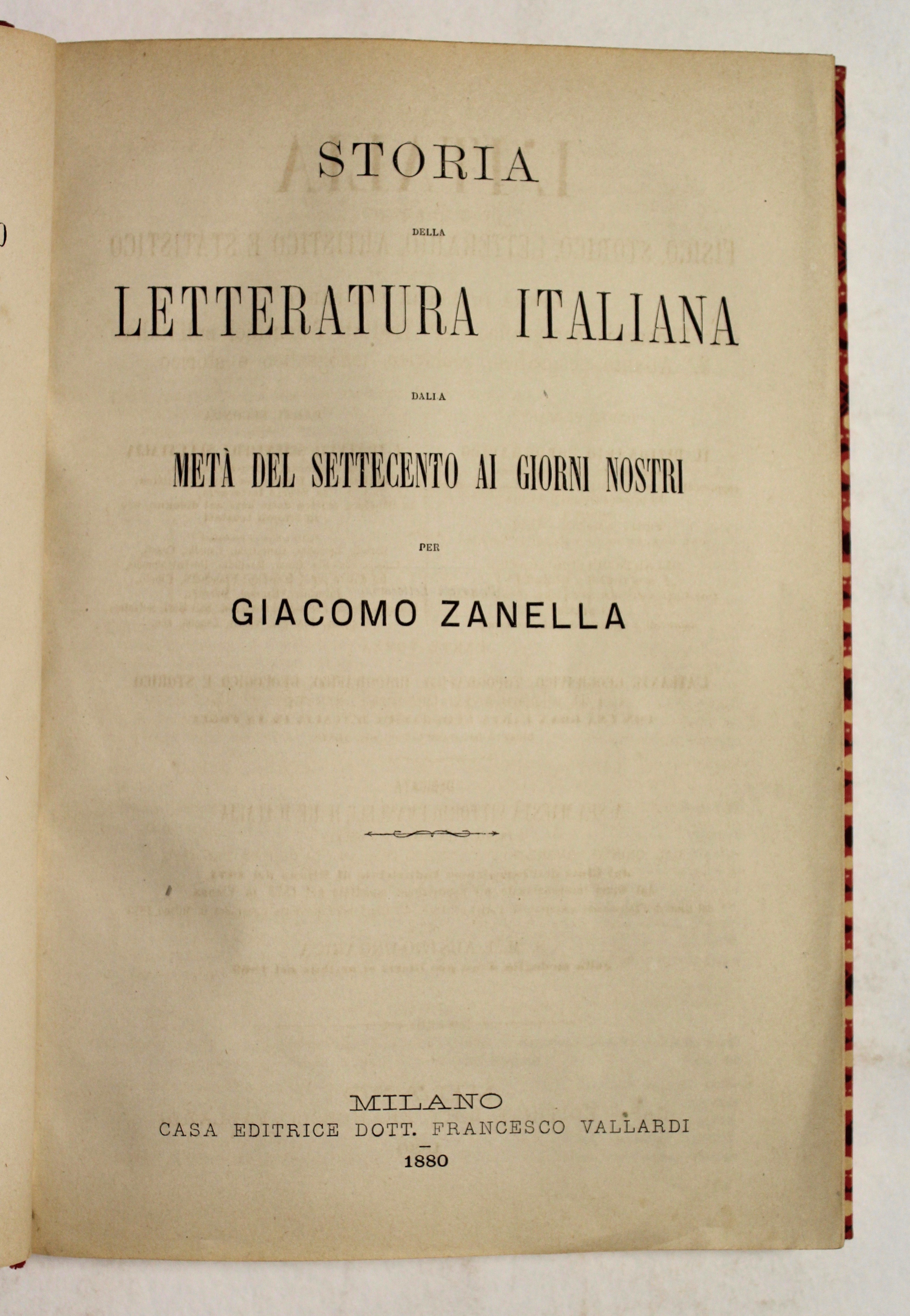 Storia della letteratura italiana dalla metà del settecento ai giorni …