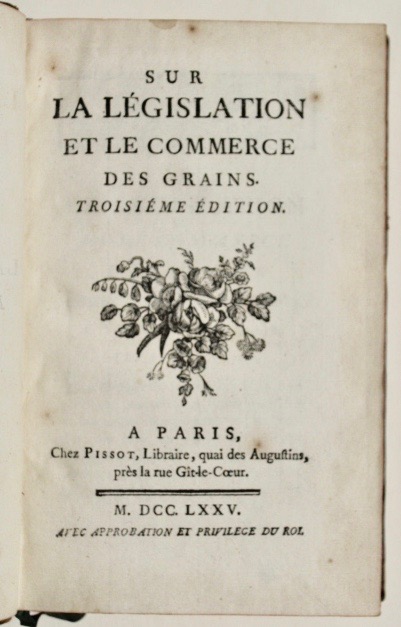 Sur la législation et le commerce des grains. Troisième édition