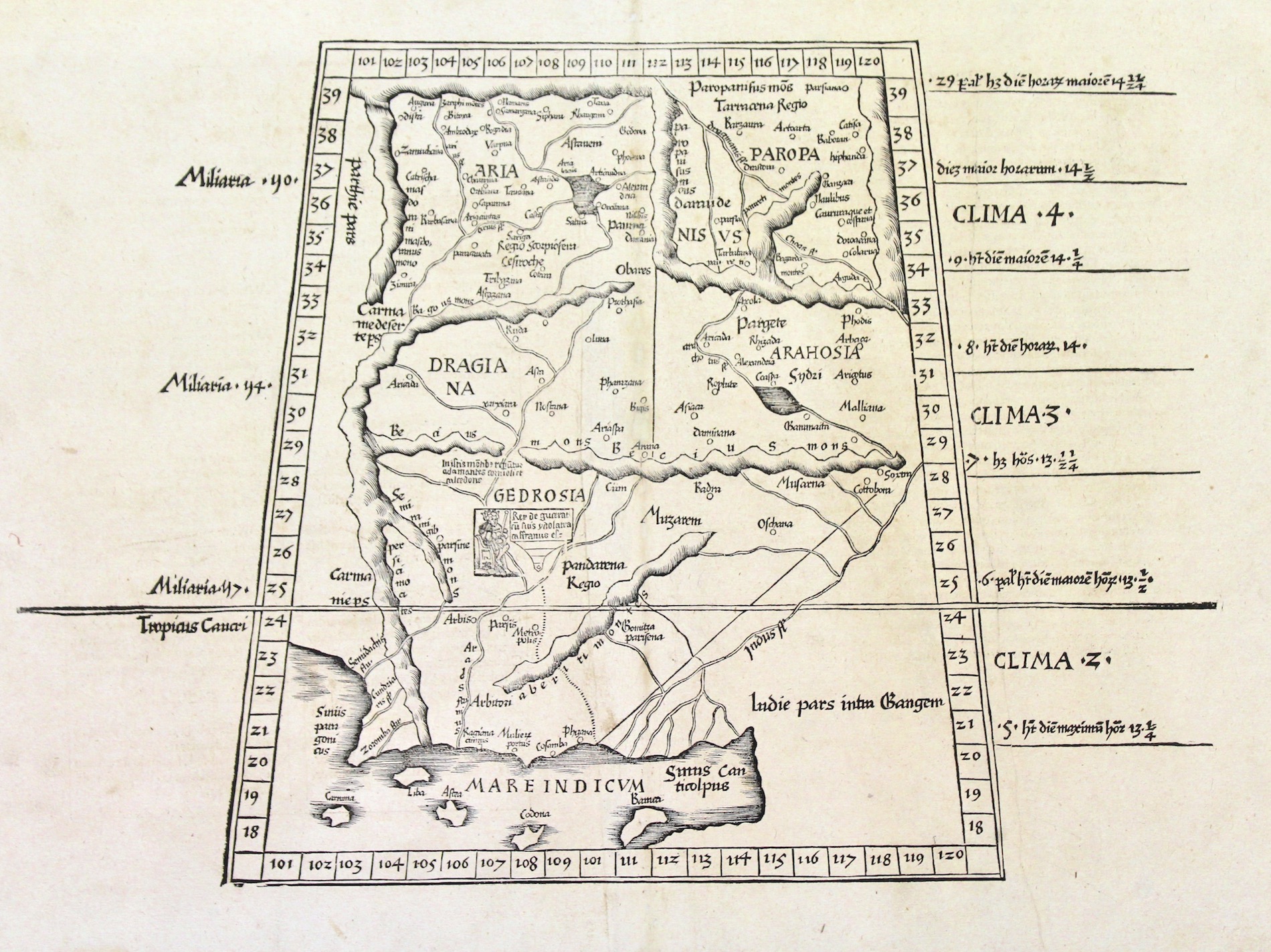 Tabula nona Asiae continentur, Aria, Paropanisadas, Drangiana, Arachosia & Gerdosia.