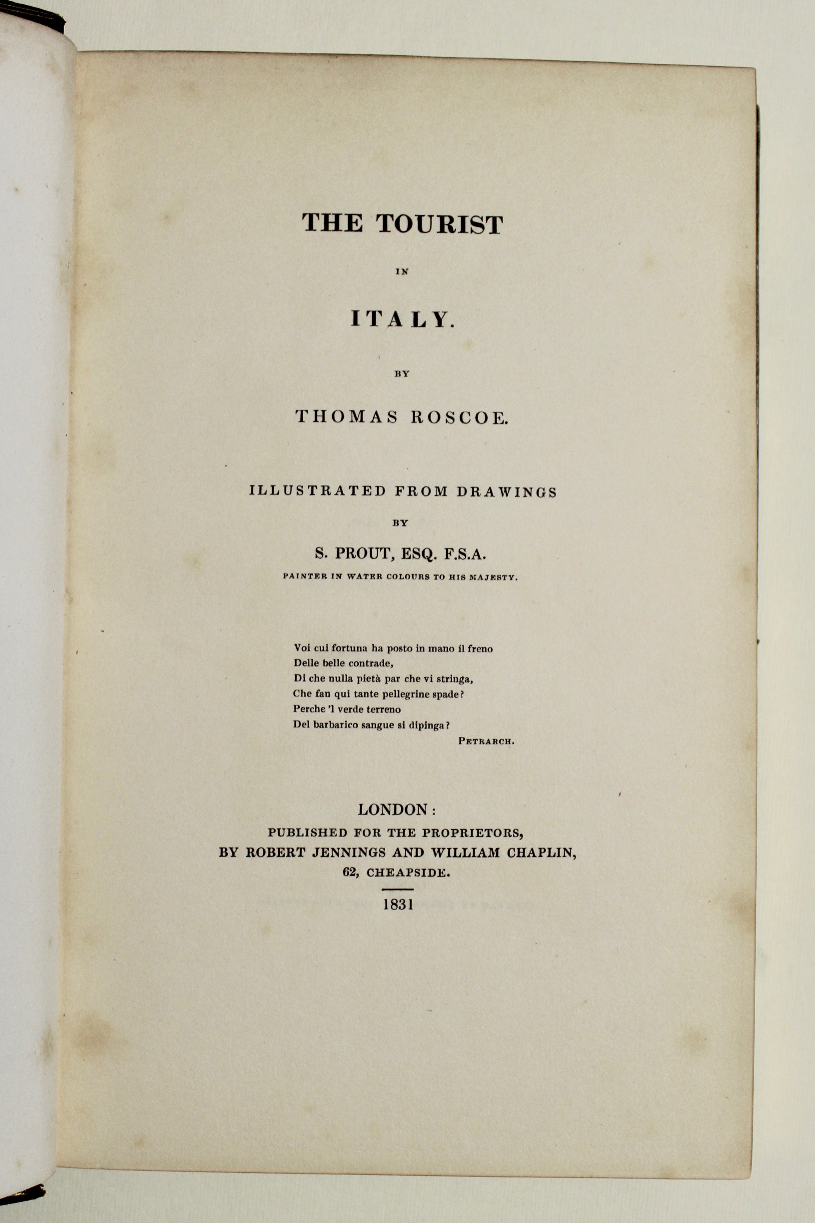 The tourist in Italy…illustrated from drawings by S. Prout