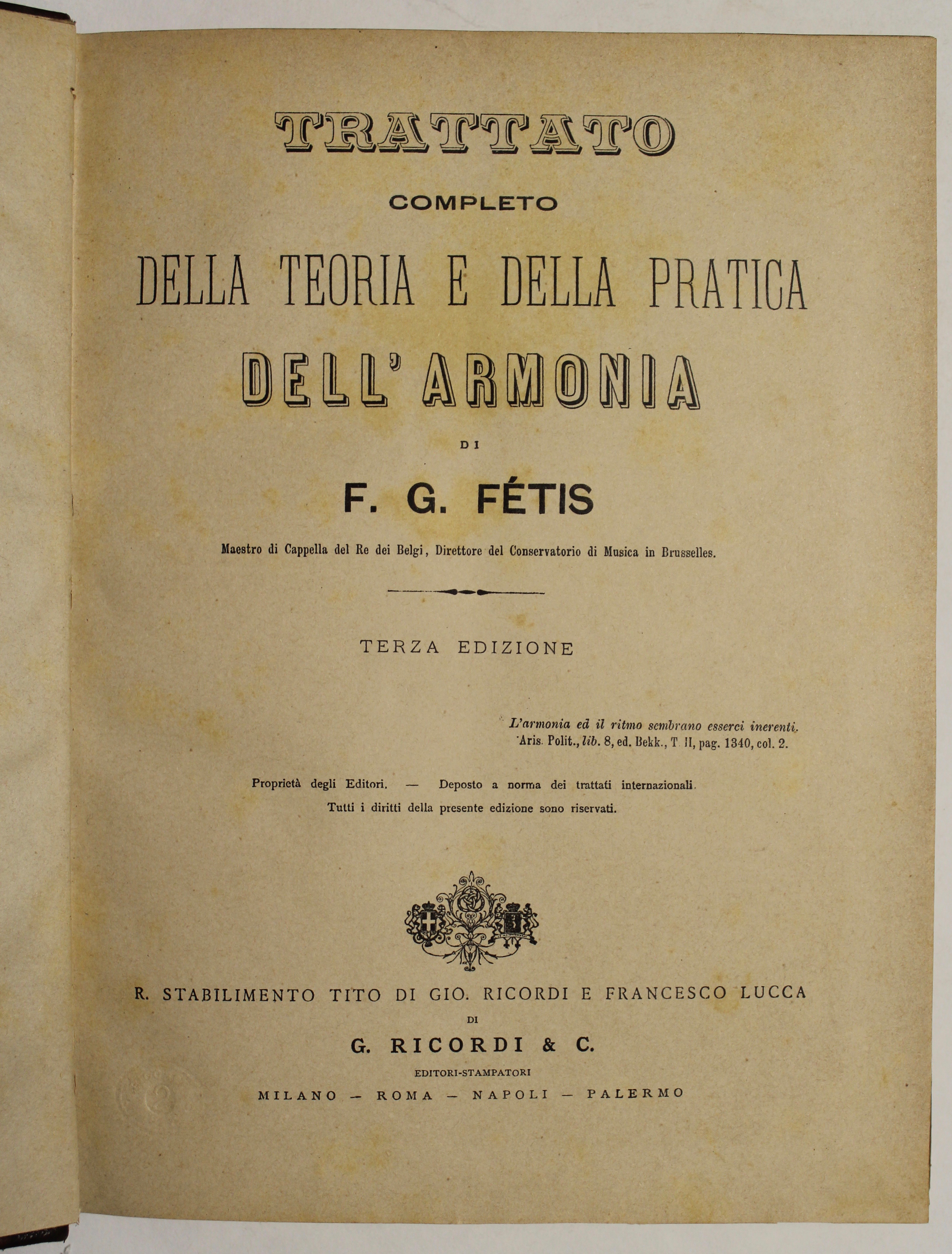 Trattato completo della teoria e della pratica dell'armonia