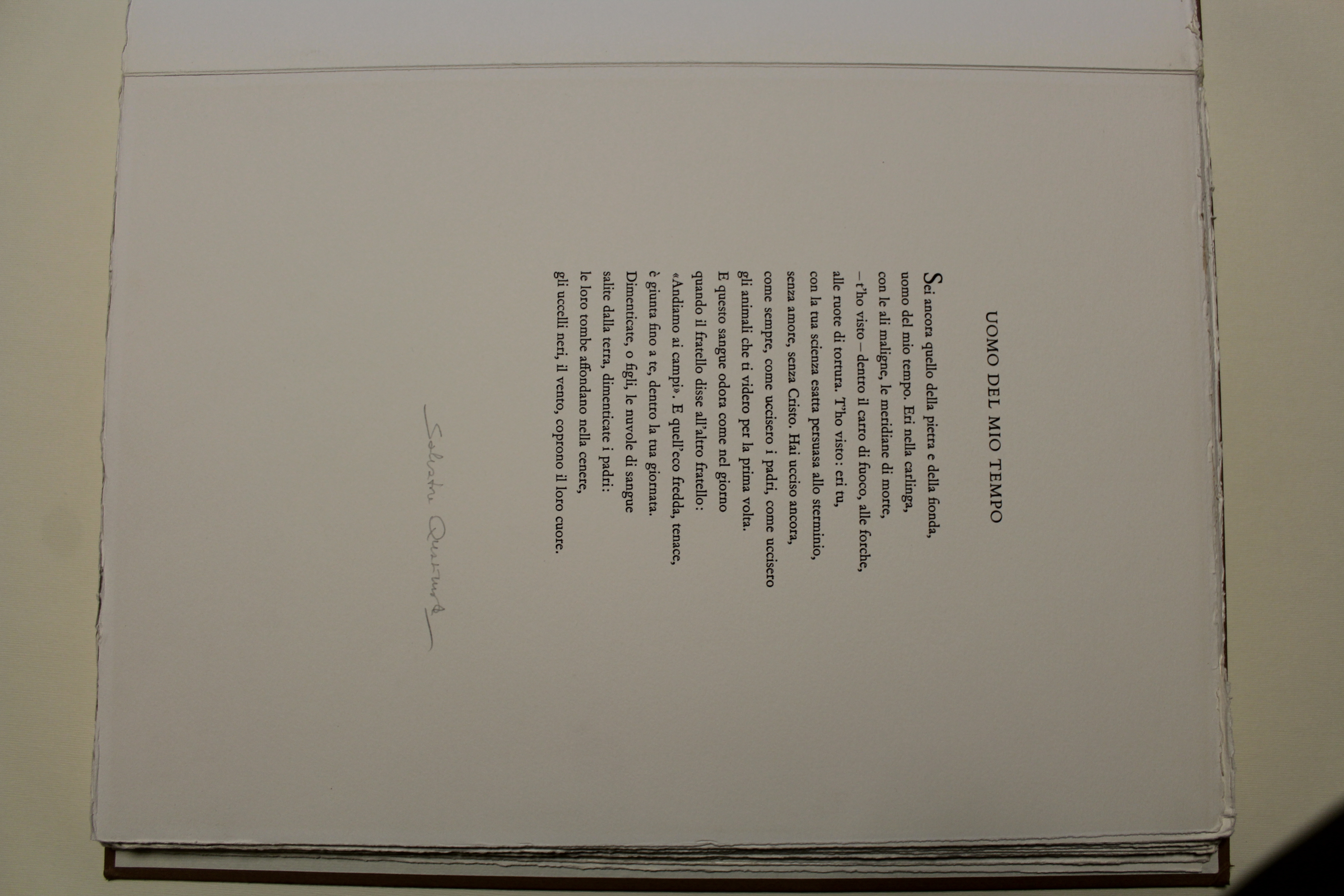 Uomo del mio tempo. Lirica di Salvatore Quasimodo. Incisioni di …