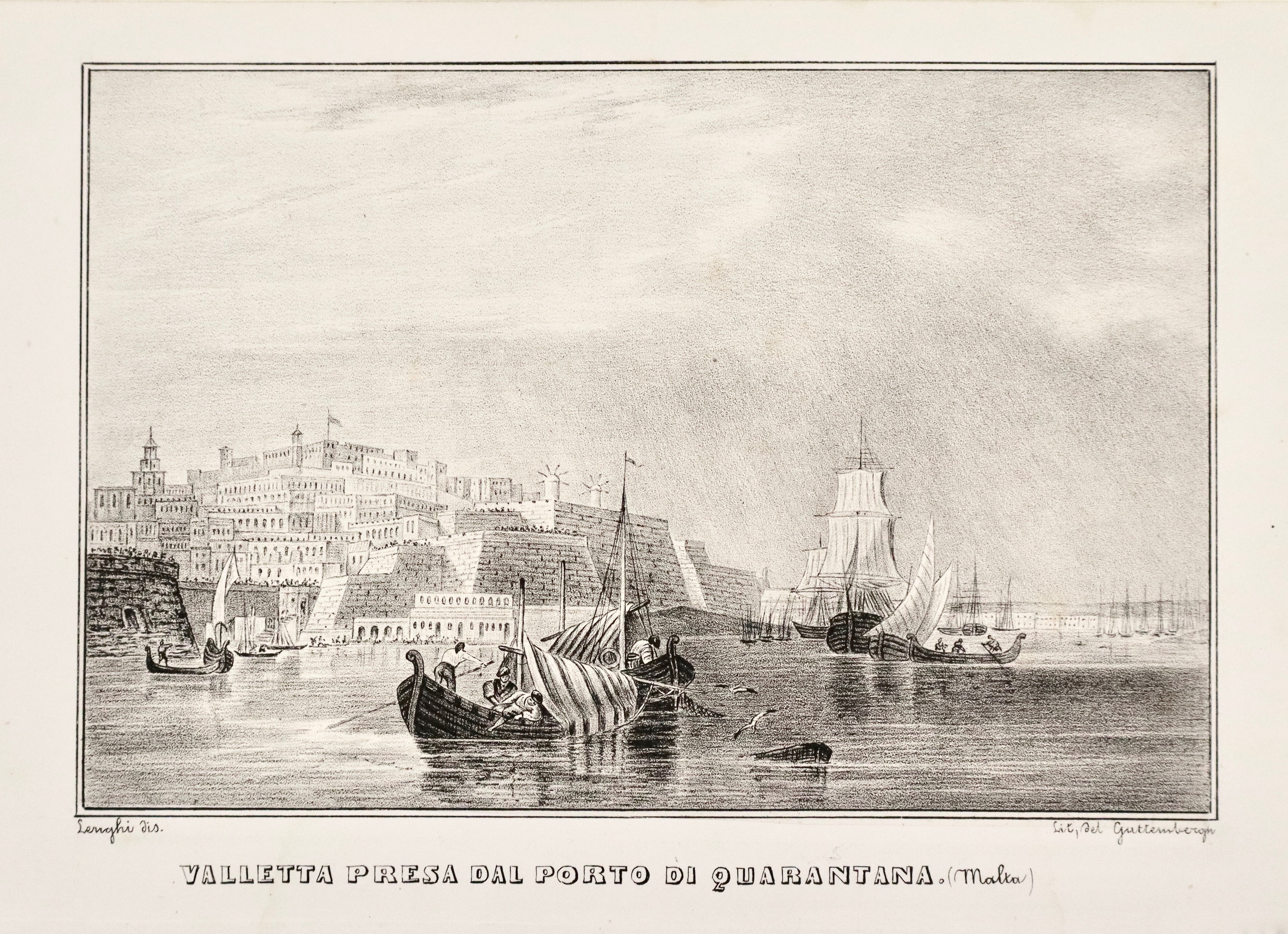 Valletta presa dal porto di Quarantna (Malta).
