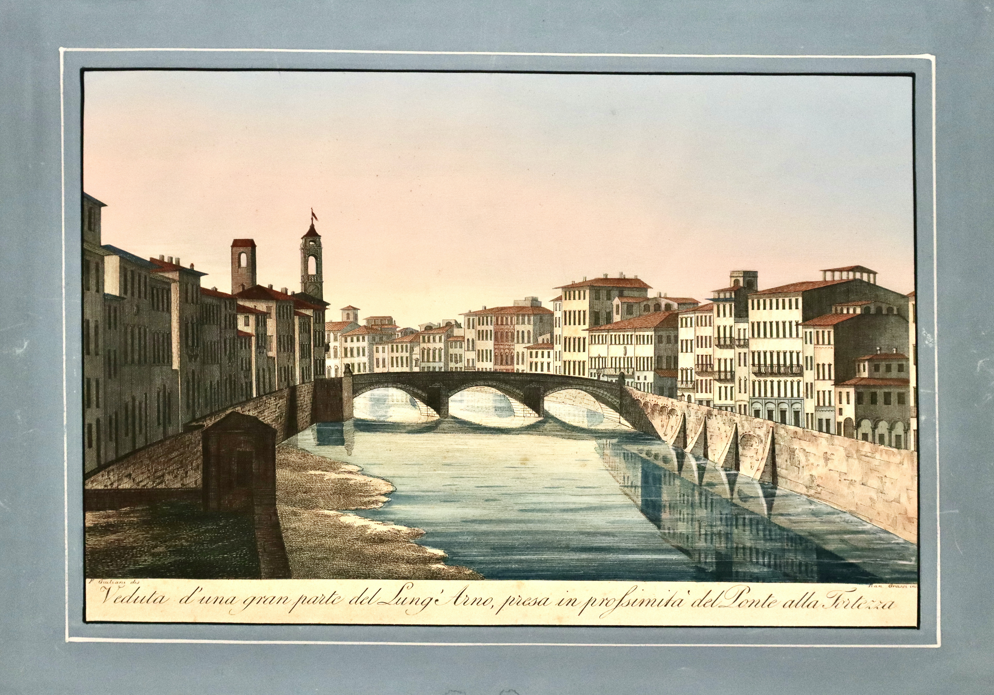Veduta d’una gran parte del Lung’Arno, presa in prossimità del …
